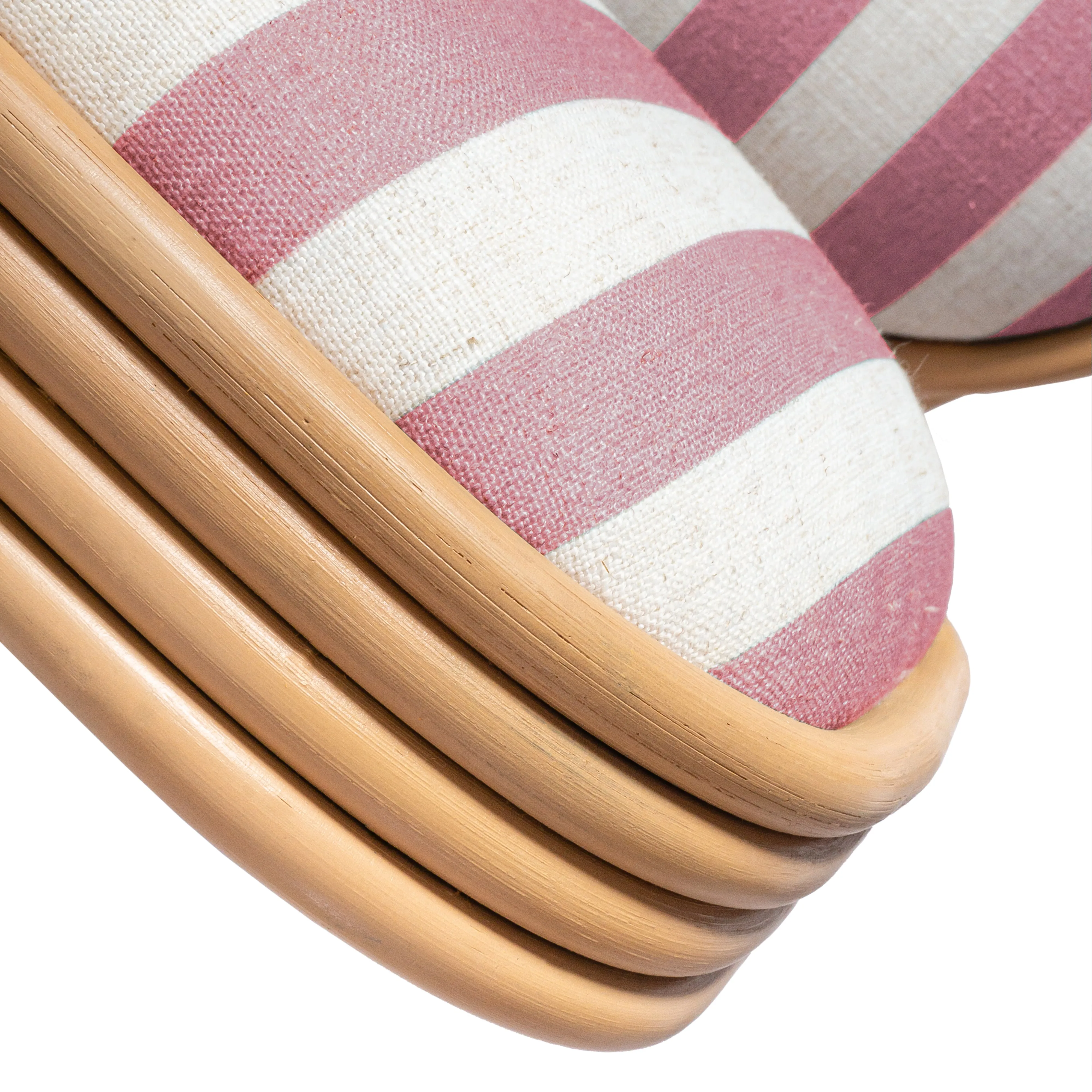 Dorine Striped Performance Linen & Rattan Dining Chair - Image 20