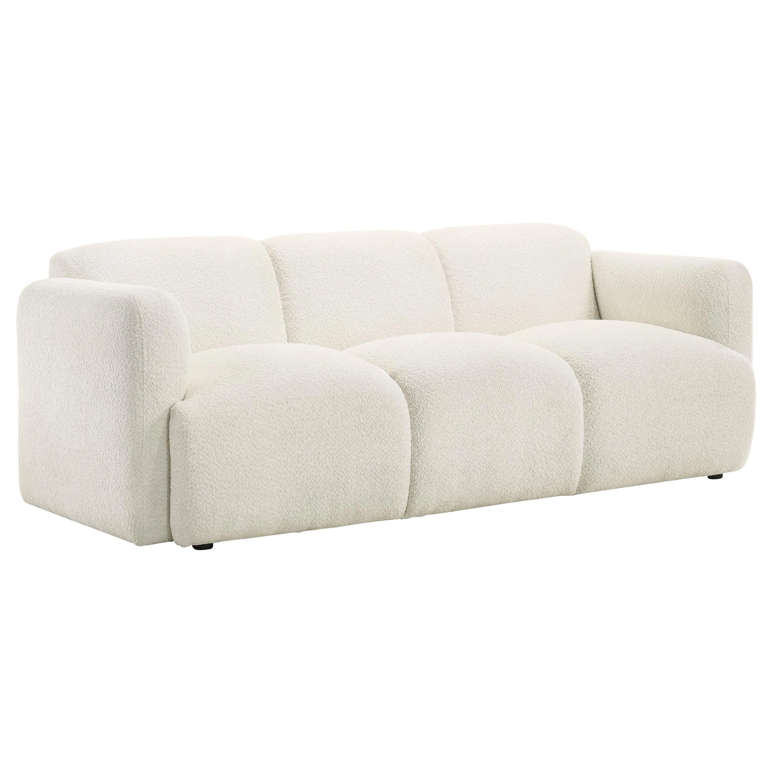 Dorset 2-piece Upholstered Round Track Arm Sofa Set White - Image 2