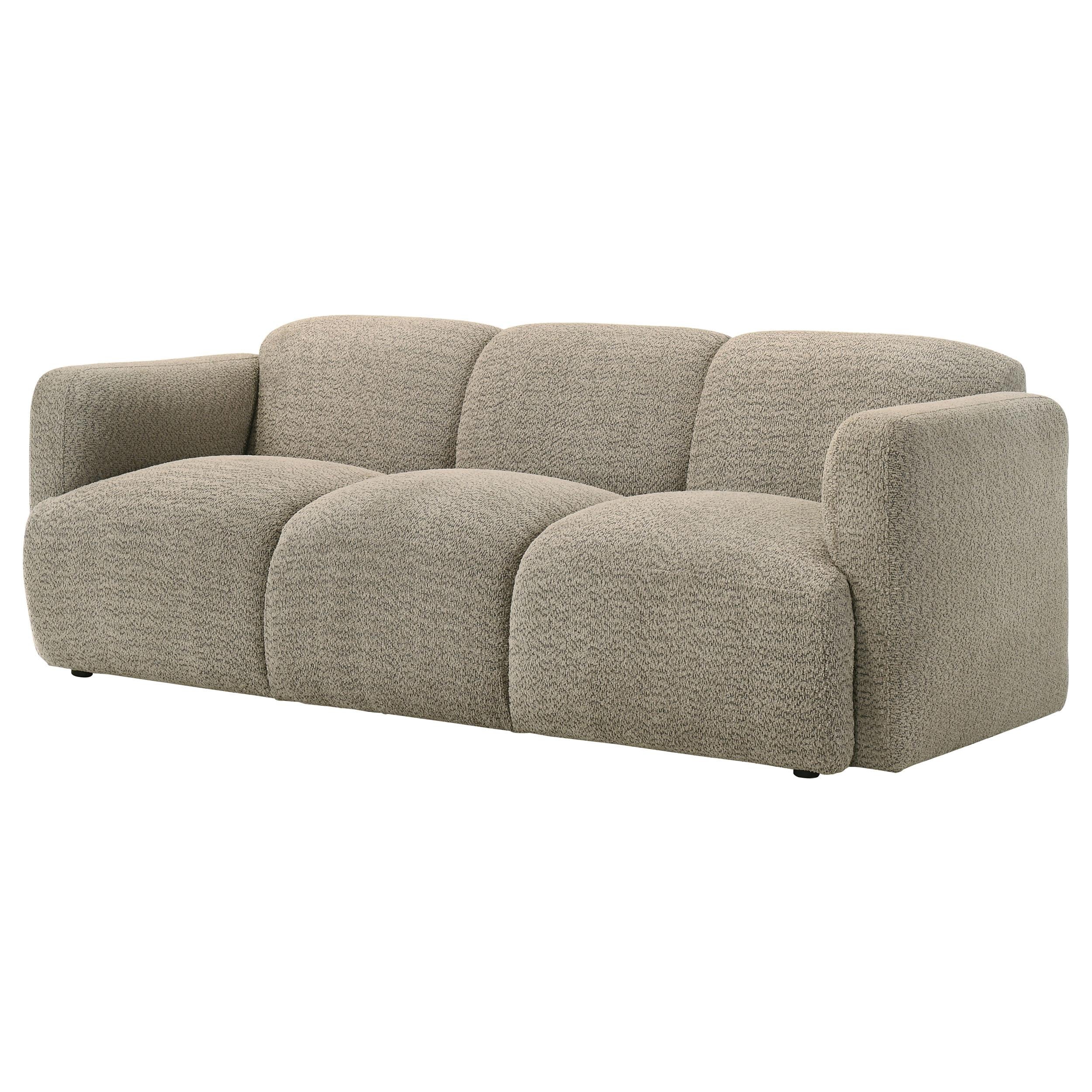 Dorset Fabric Upholstered Round Track Arm Sofa Brown - Image 3