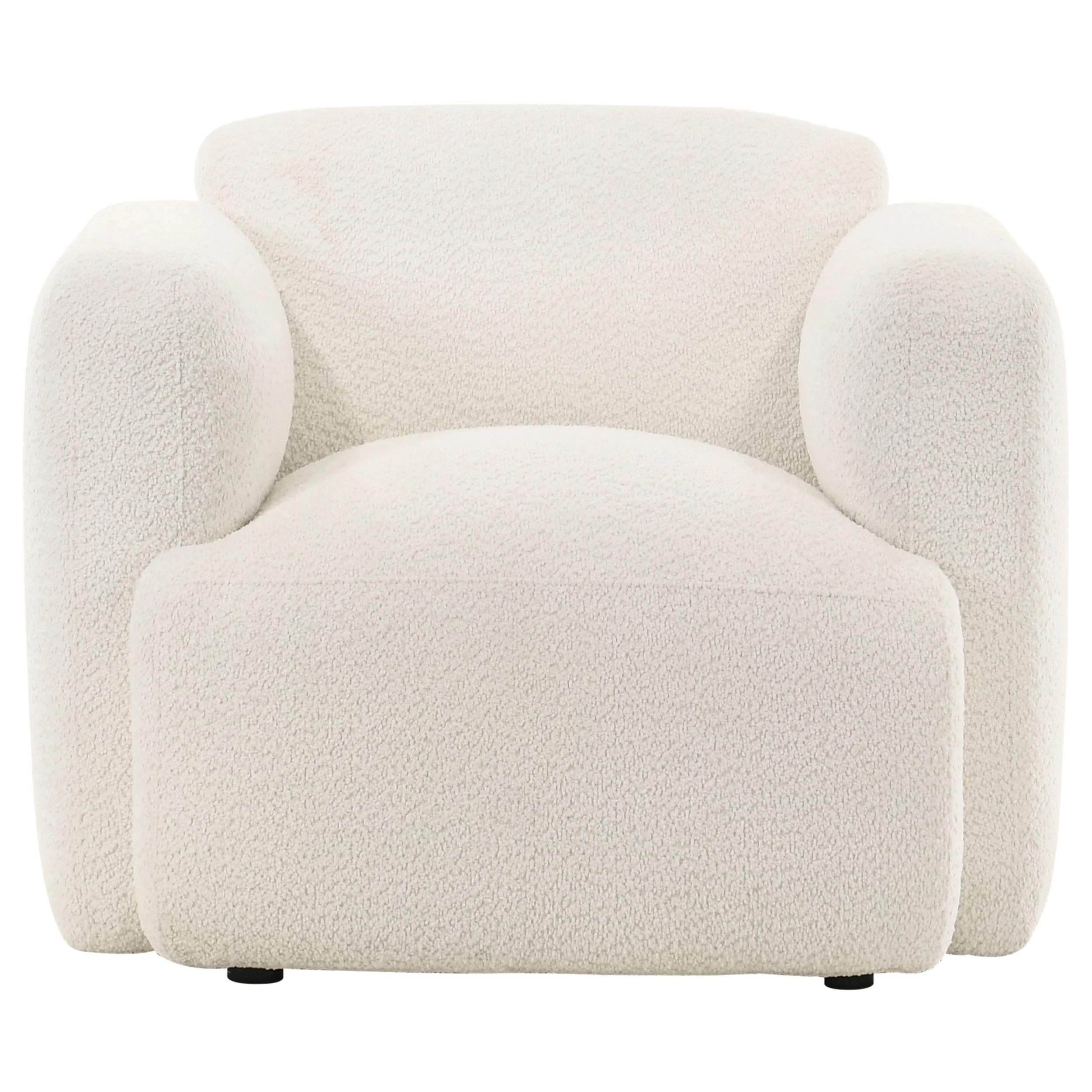 Dorset White Fabric Upholstered Round Track Arm Accent Chair - Image 2