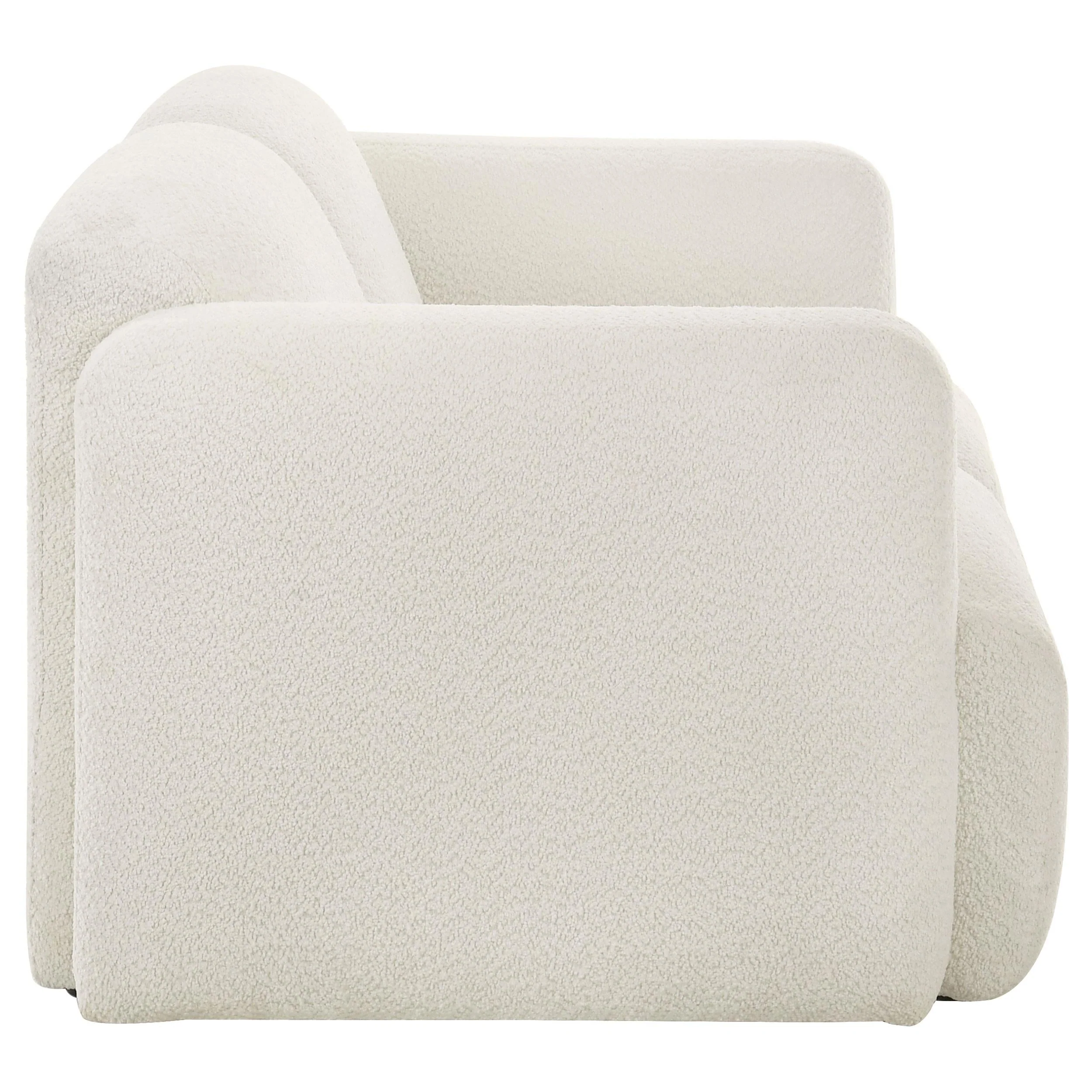 Dorset White Fabric Upholstered Round Track Arm Loveseat - Image 8