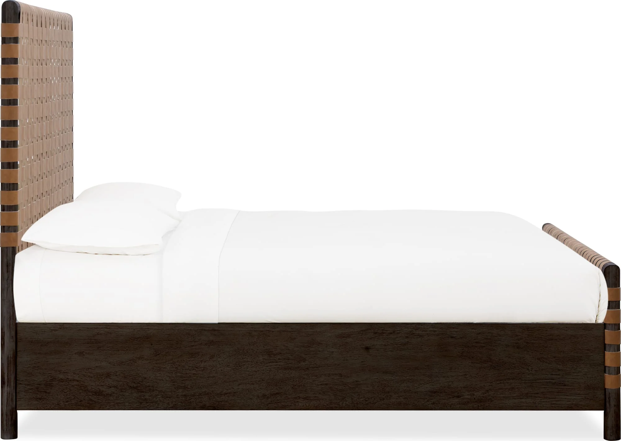 Dorsey Basalt Grey/Ginger California King Woven Panel Bed - Image 3