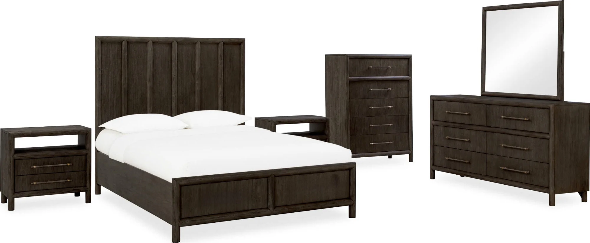 Dorsey Basalt Grey Queen Wooden Panel Bed - Image 9