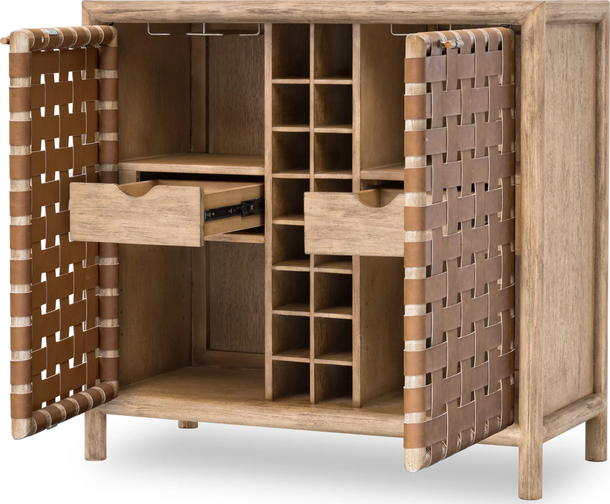 Dorsey Granola Woven Bar Cabinet - Image 3