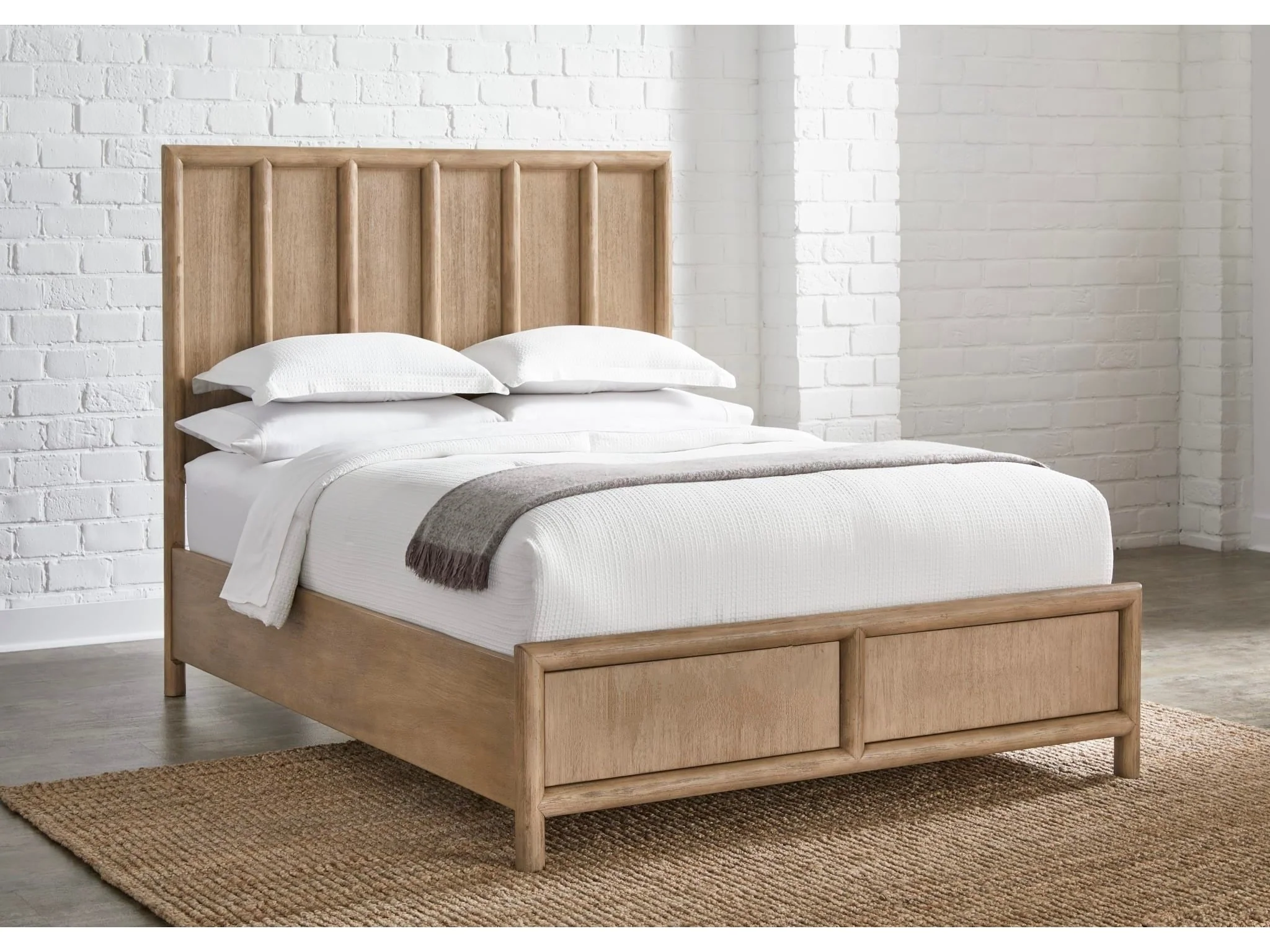 Dorsey Wooden California King Panel Bed in Granola