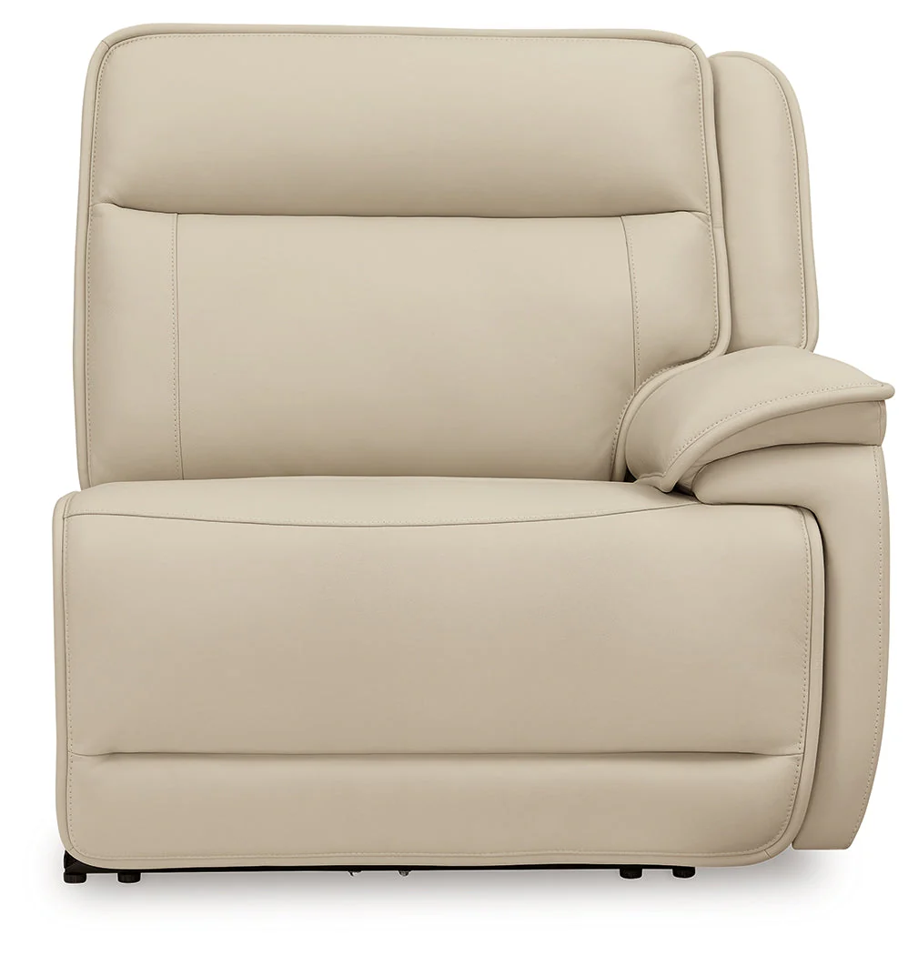 Double Deal Almond 4-Piece Dual Power Leather Reclining Modular Sectional - Image 2
