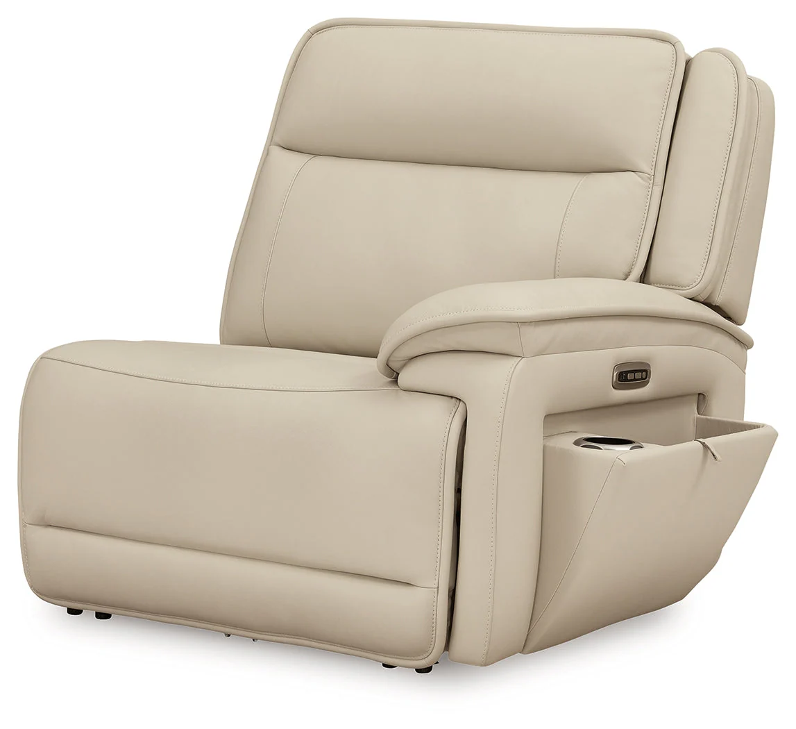Double Deal Almond 4-Piece Dual Power Leather Reclining Modular Sectional - Image 3