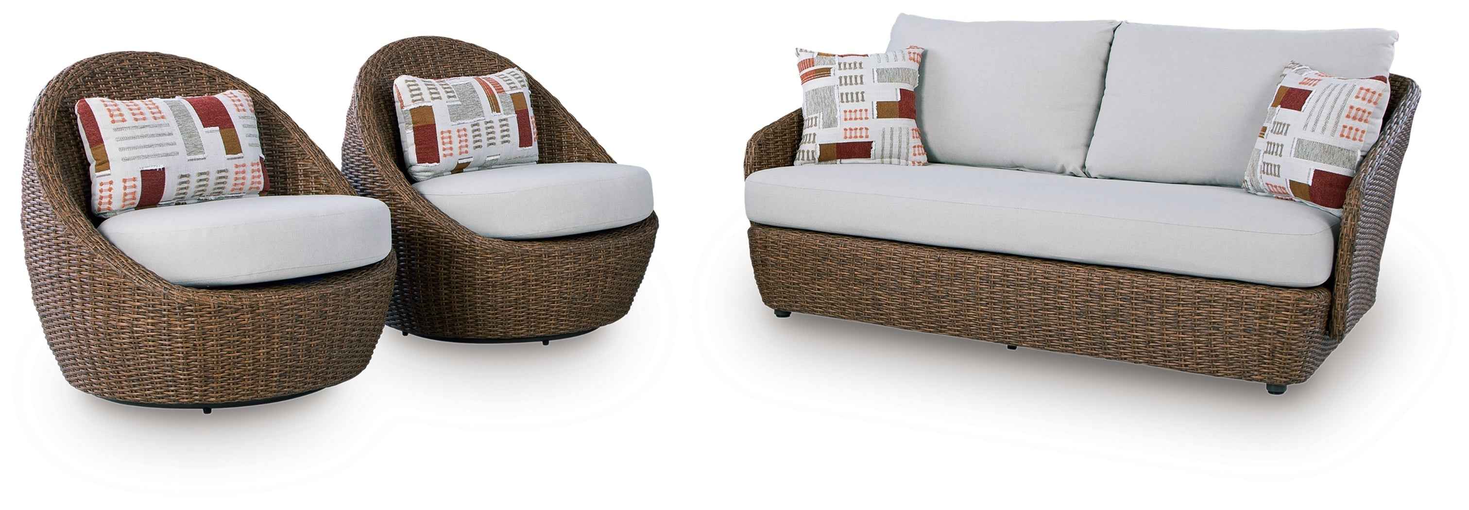 Double Point Beige Outdoor Seating Set - Image 14