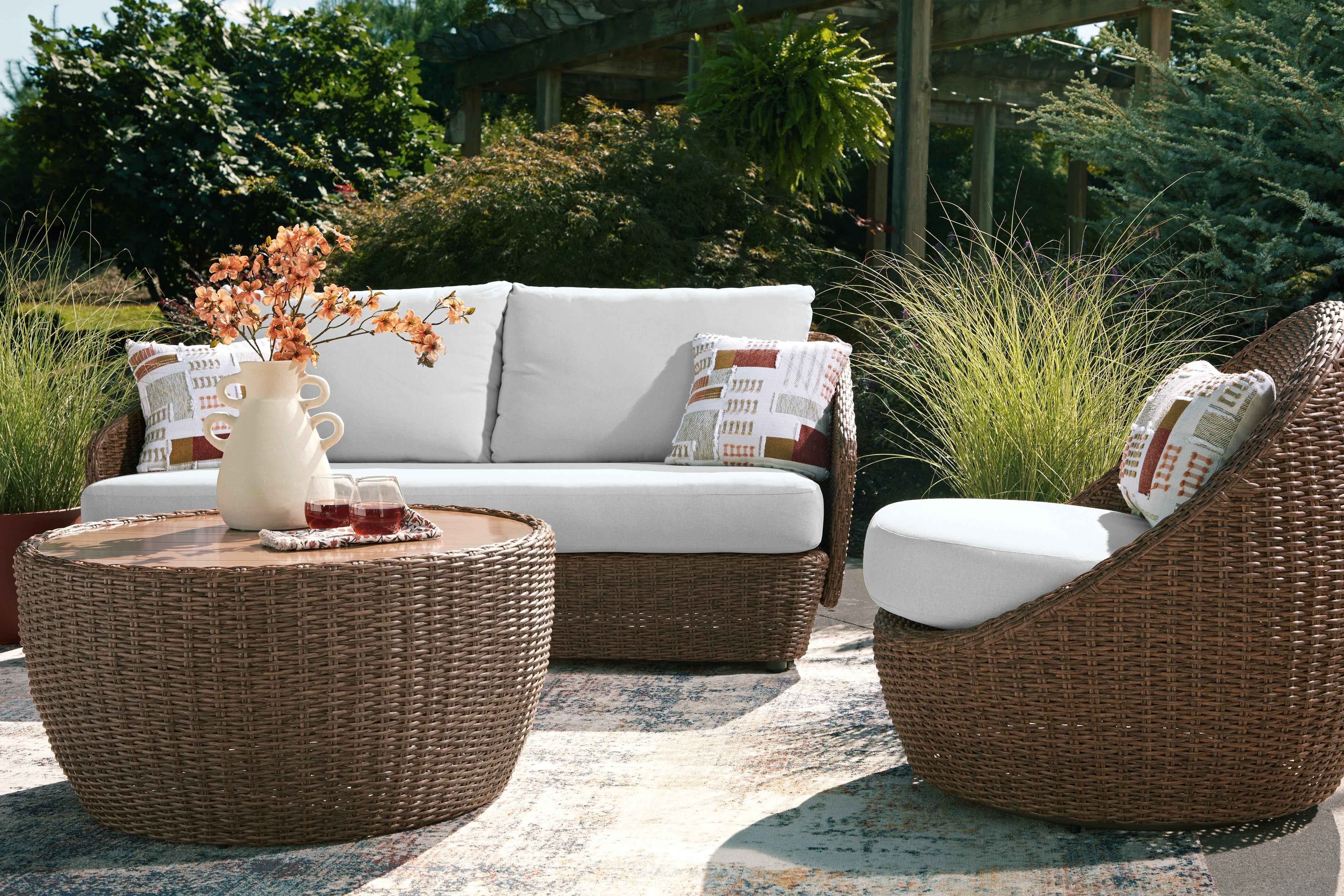 Double Point Beige Outdoor Seating Set - Image 5