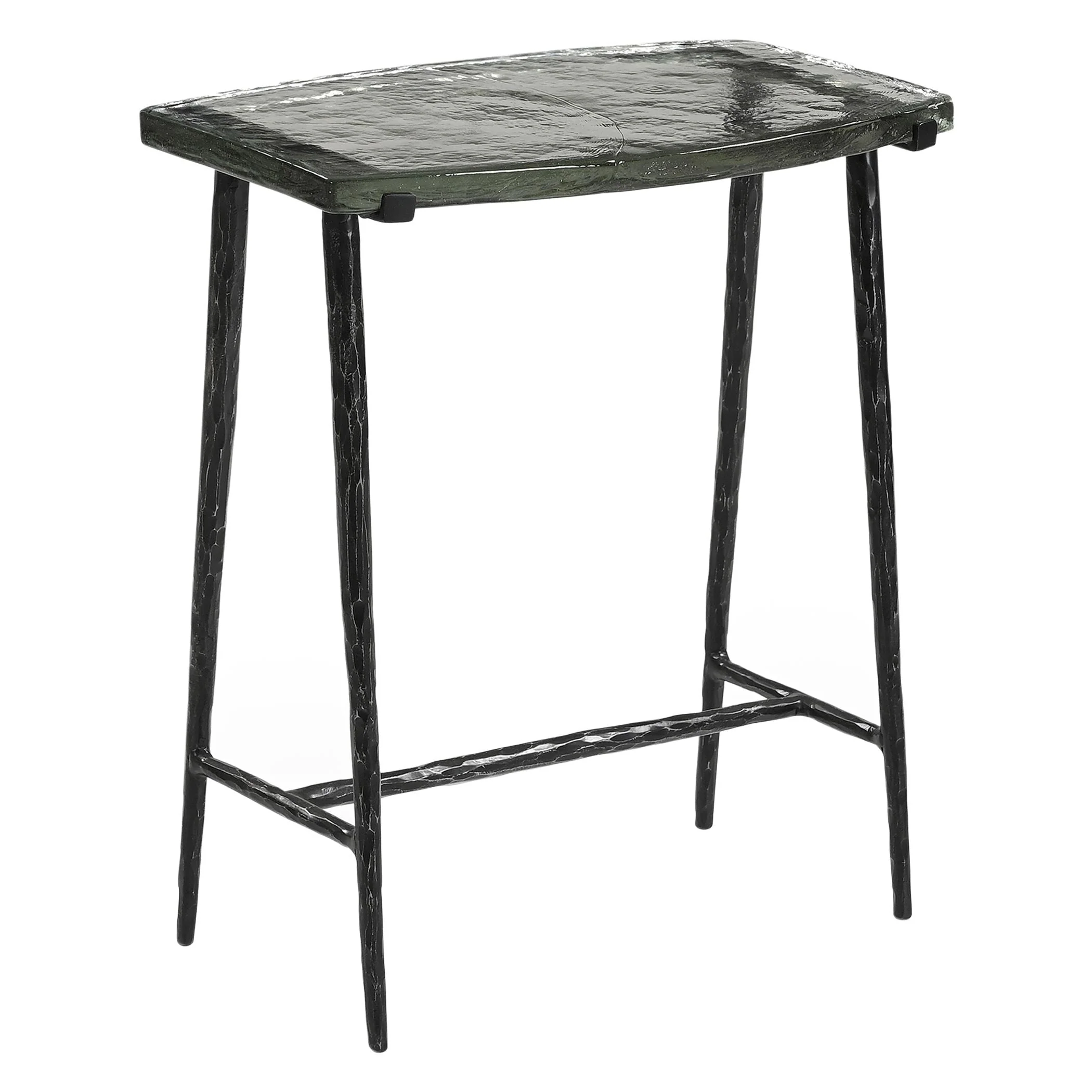 Downey 17" Side Table with Glass Top