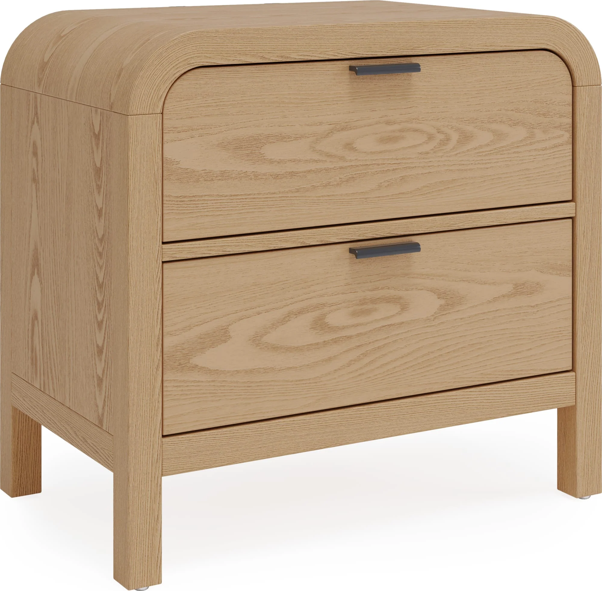Drake Timber Two Drawer Nightstand W/USB - Image 3