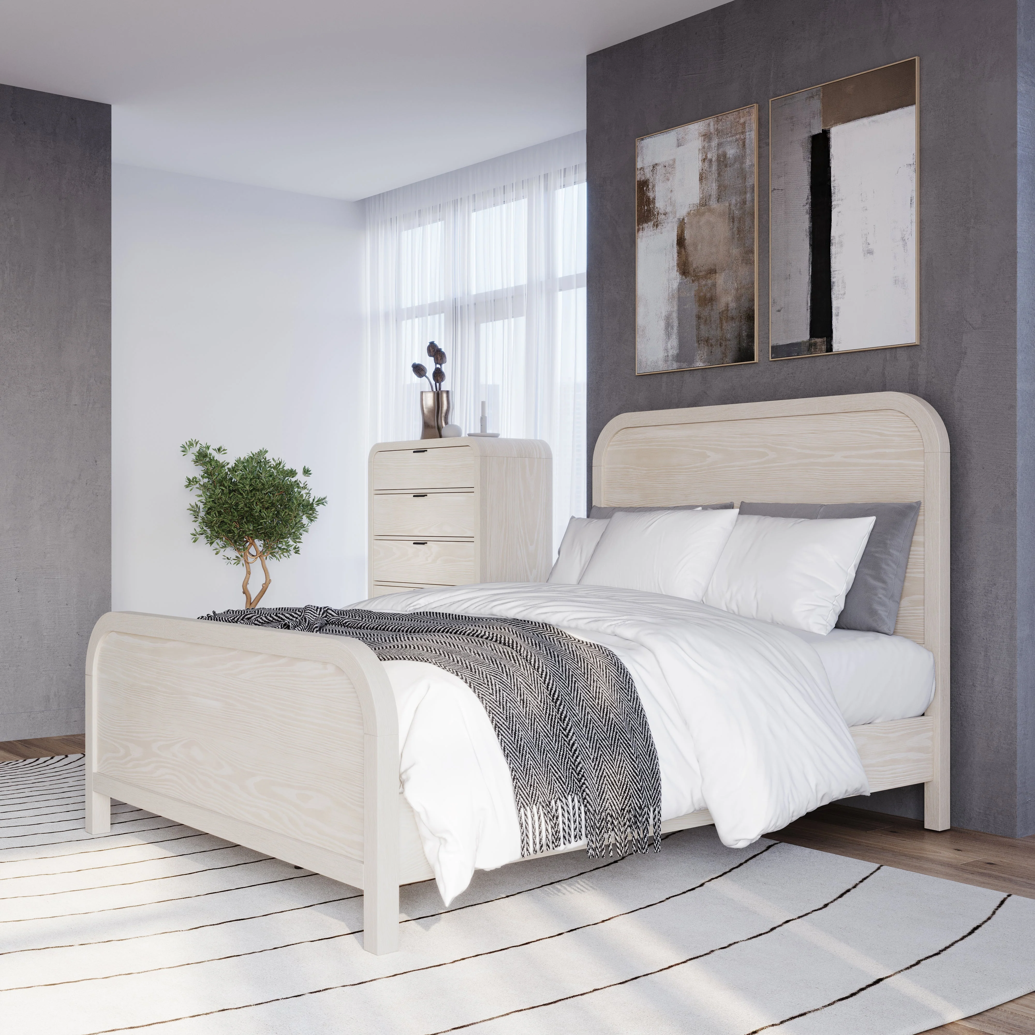 Drake Wood Full Platform Bed in Sugar - Image 2