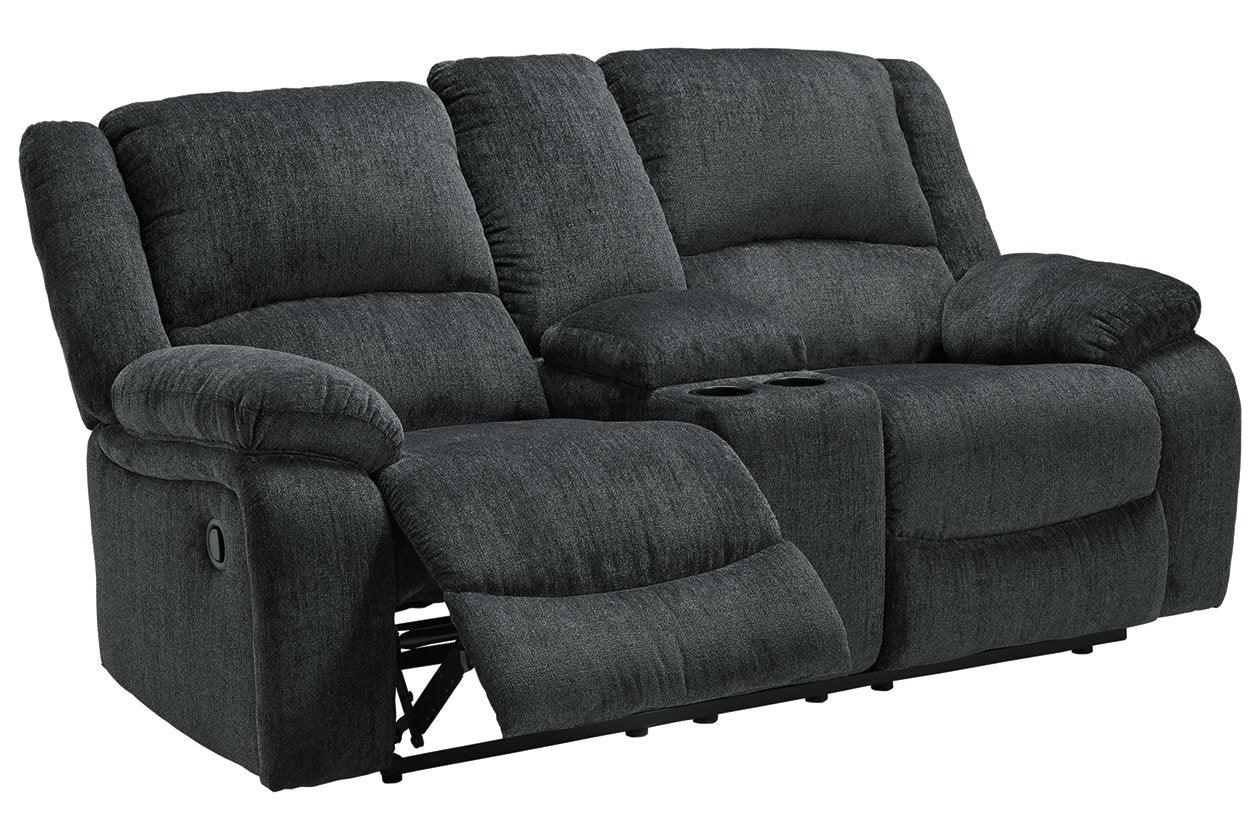 Draycoll Slate Manual Reclining Loveseat with Console - Image 6