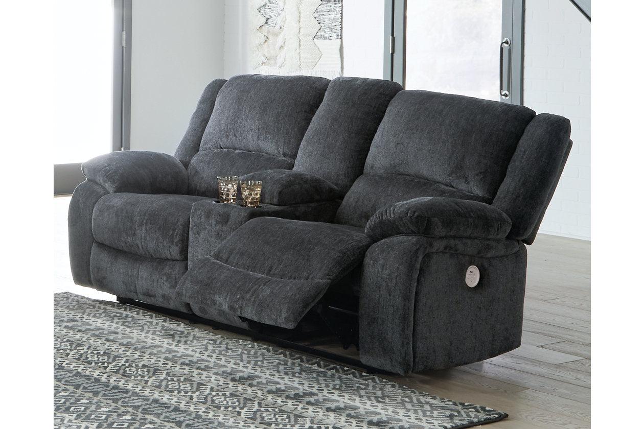 Draycoll Slate Power Reclining Loveseat with Console - Image 4