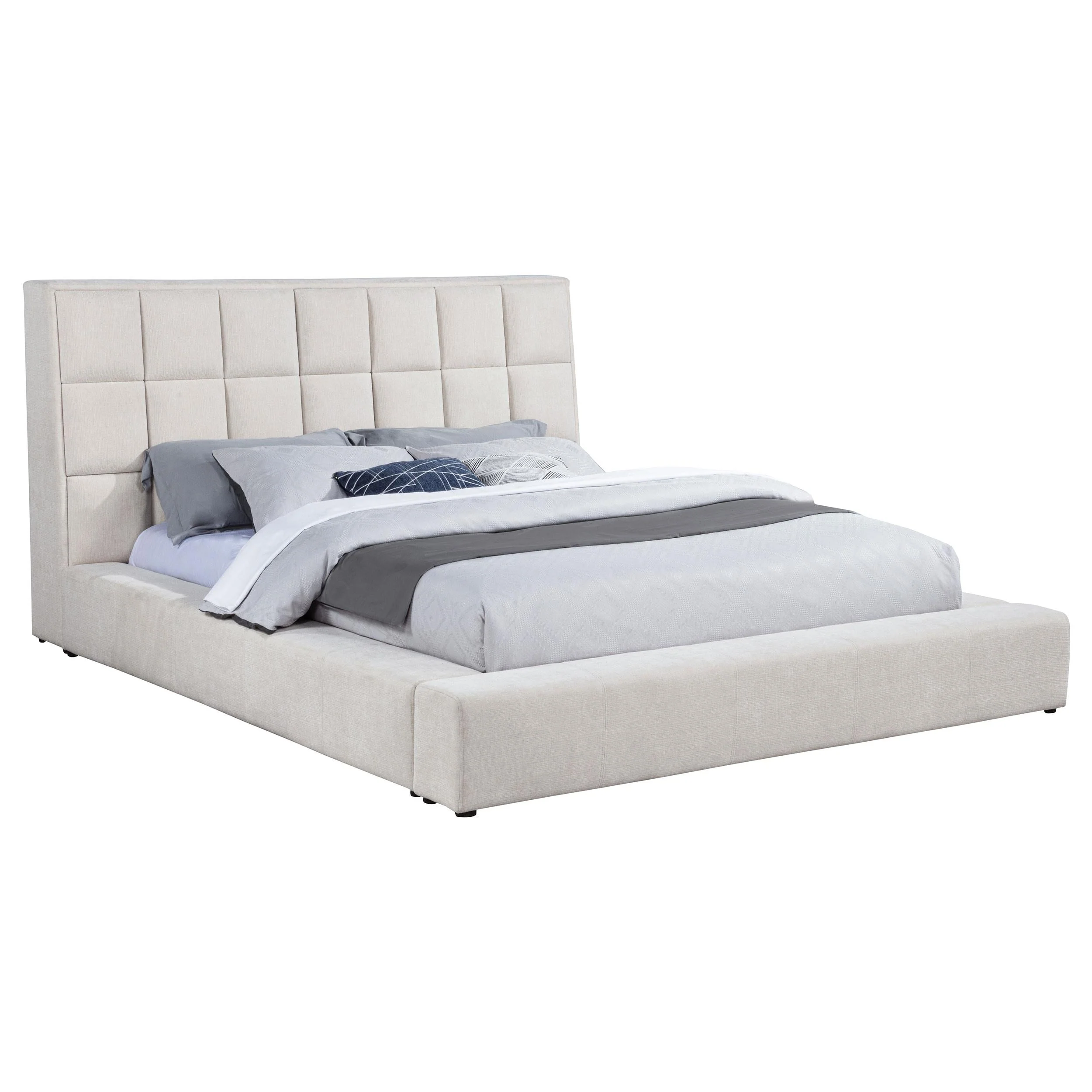 Dreux Cream Upholstered California King Panel Platform Bed - Image 3