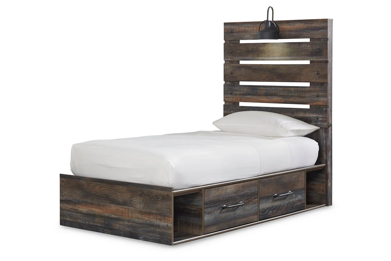 Drystan Multi LED Twin Storage Platform Bed with 2 Drawers - Image 2