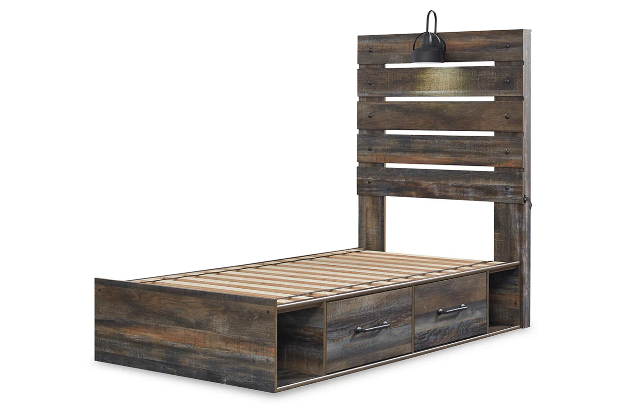 Drystan Multi LED Twin Storage Platform Bed with 2 Drawers - Image 3
