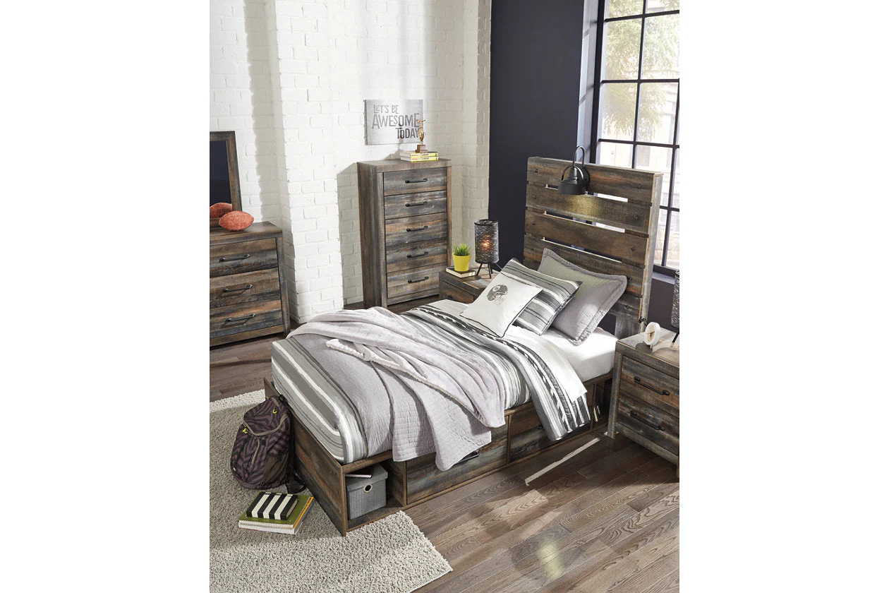 Drystan Multi LED Twin Storage Platform Bed with 2 Drawers - Image 6