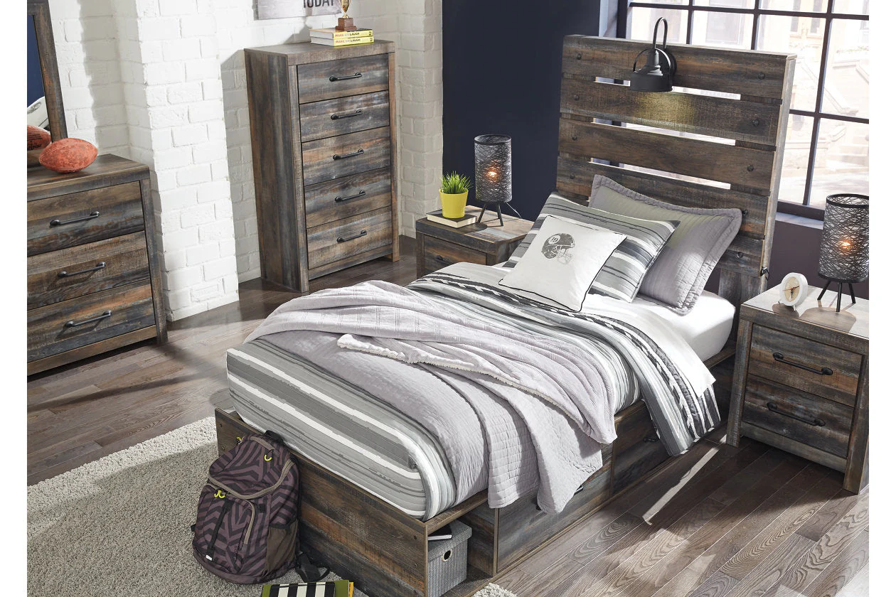 Drystan Multi LED Twin Storage Platform Bed with 2 Drawers - Image 7