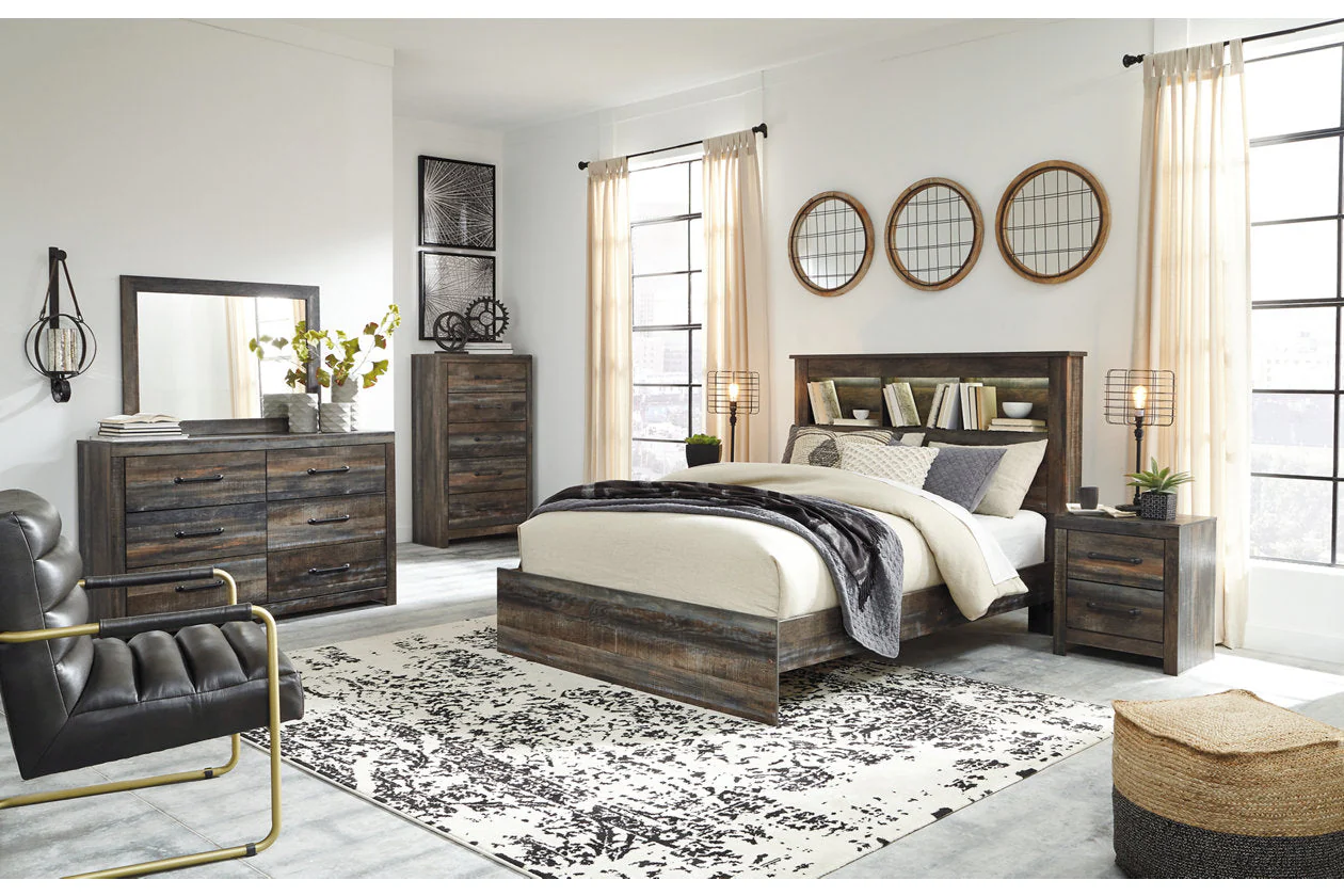 Drystan Multi Queen LED Bookcase Panel Bed - Image 3