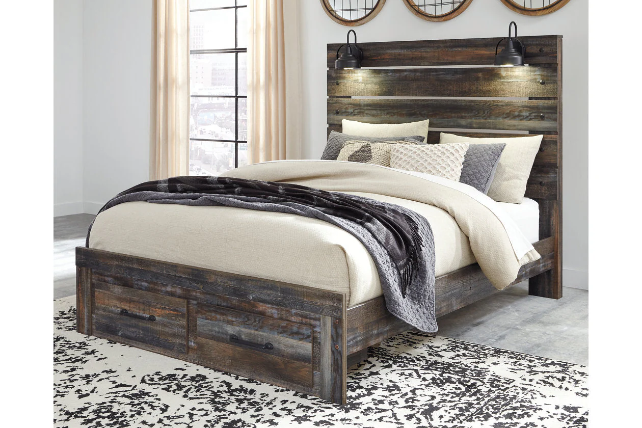 Drystan Multi Queen LED Storage Panel Bed