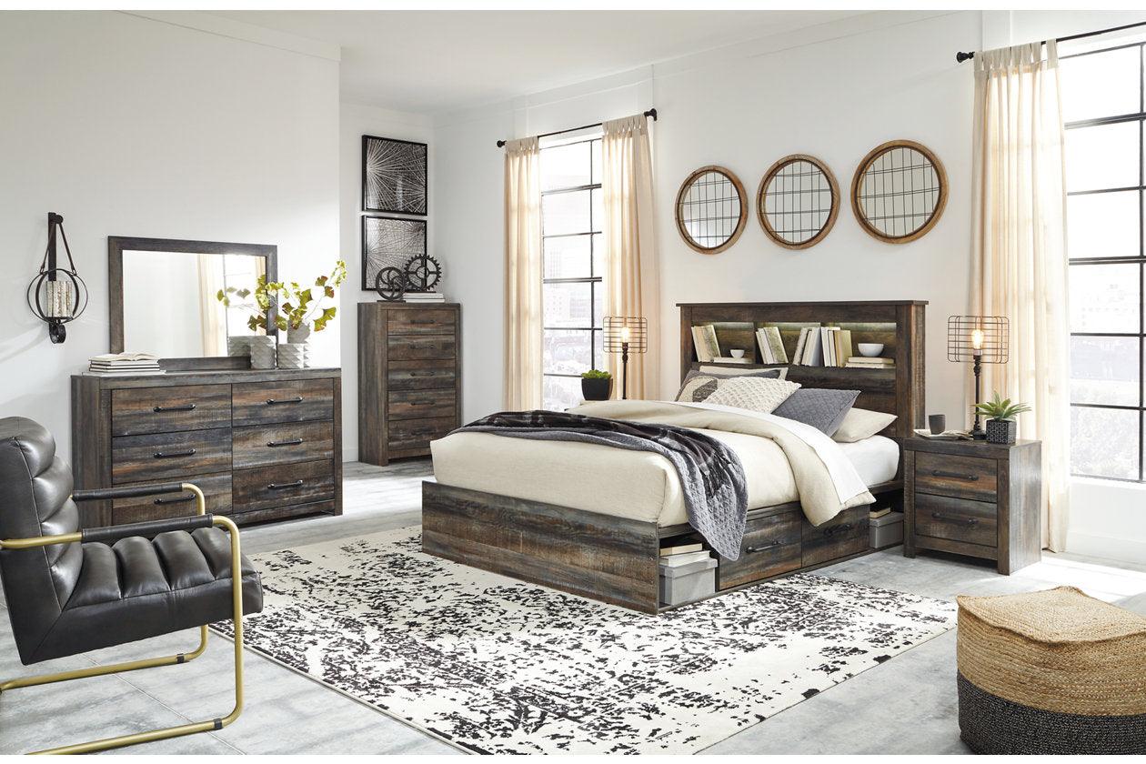 Drystan Multi Queen Platform Bookcase Bed with 2 Storage Drawers - Image 3