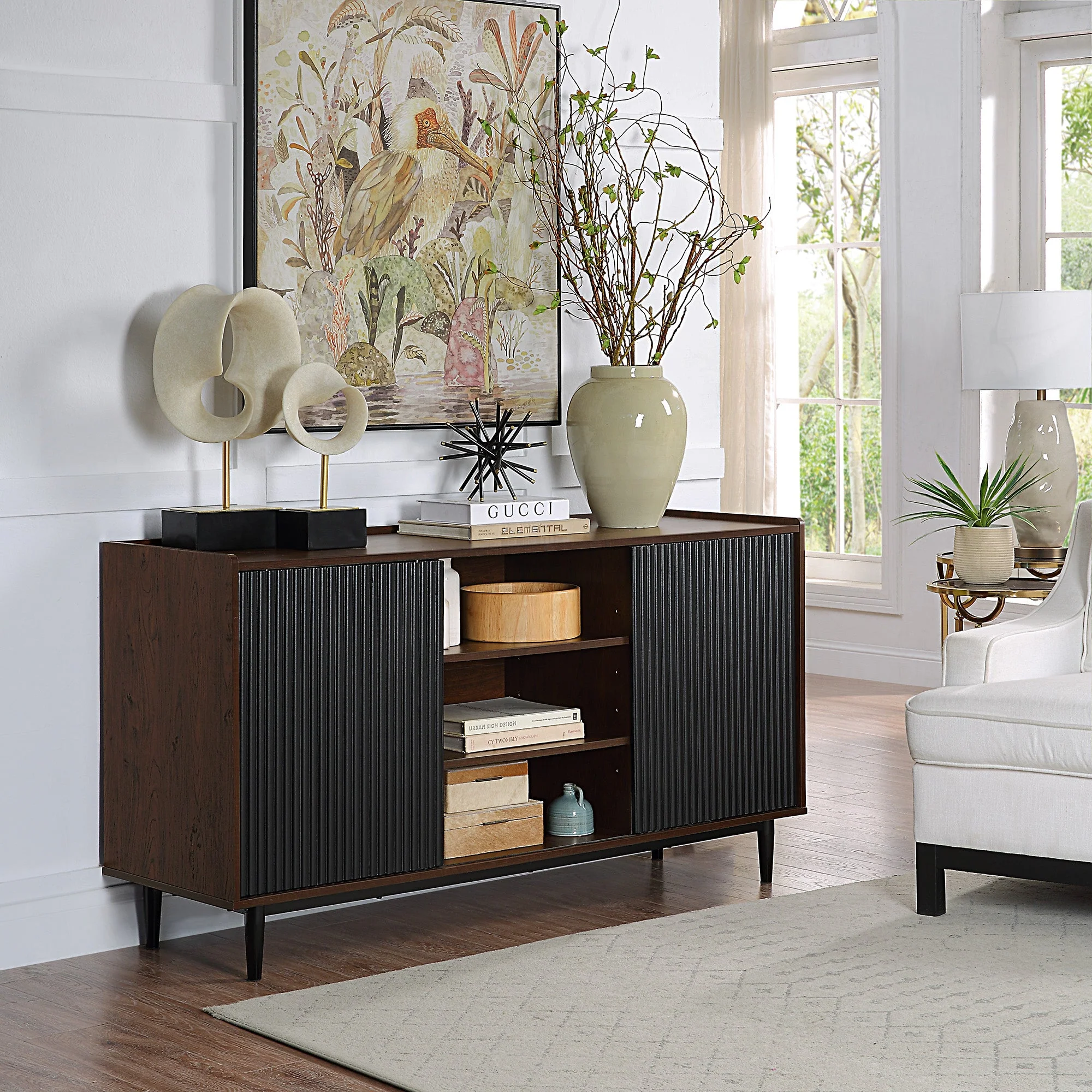 Duane 4 Piece Living Room Set in Dark Brown and Black - Image 5