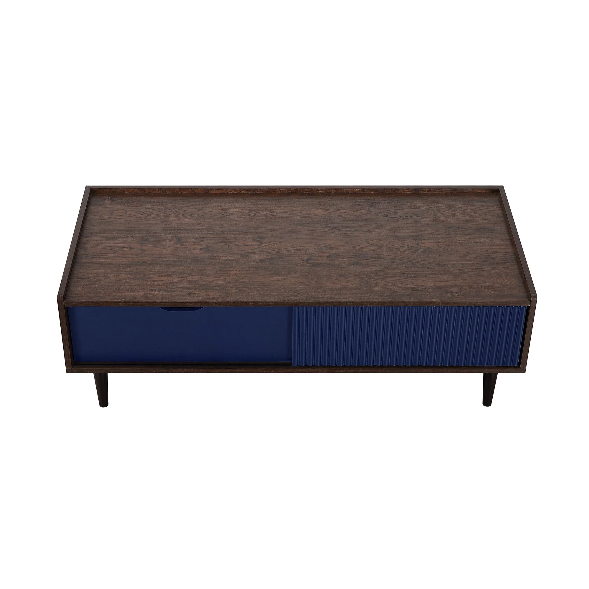 Duane Coffee Table in Dark Brown and Navy Blue - Image 9