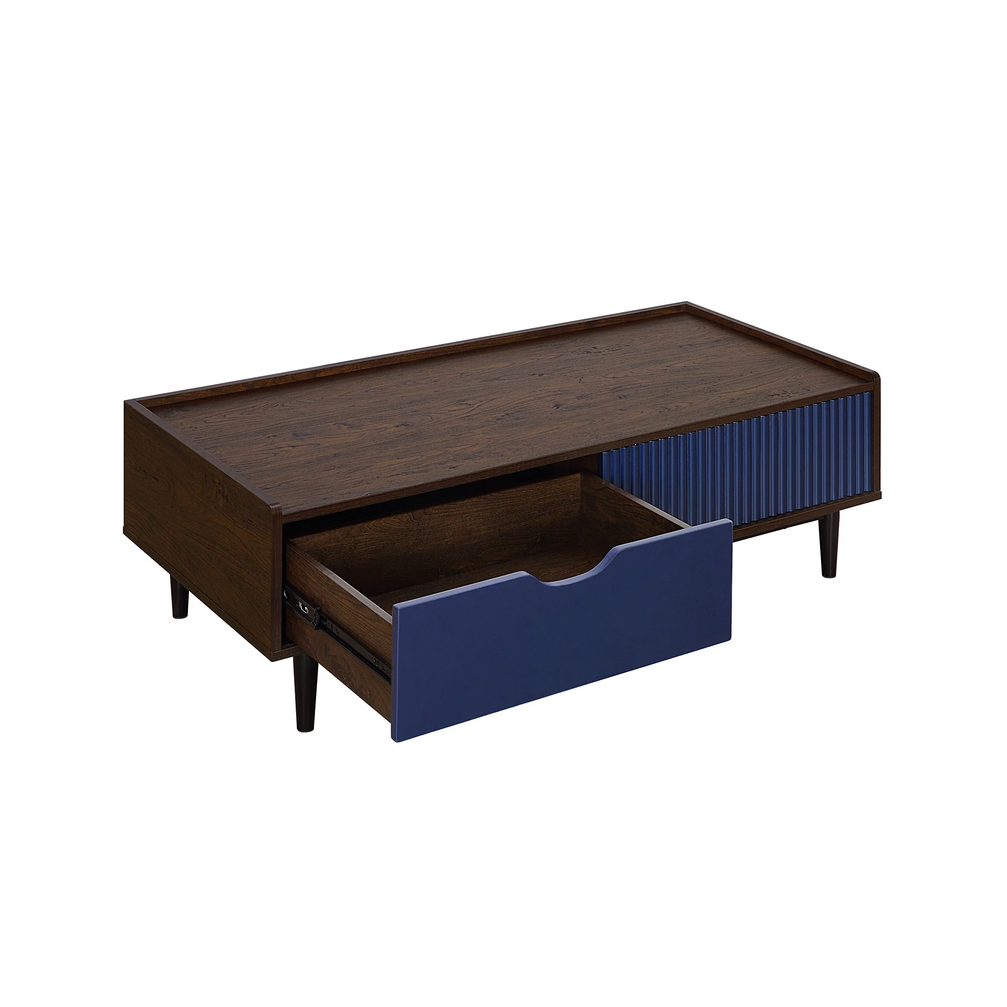 Duane End Table and Coffee Table in Dark Brown and Navy Blue - Image 10