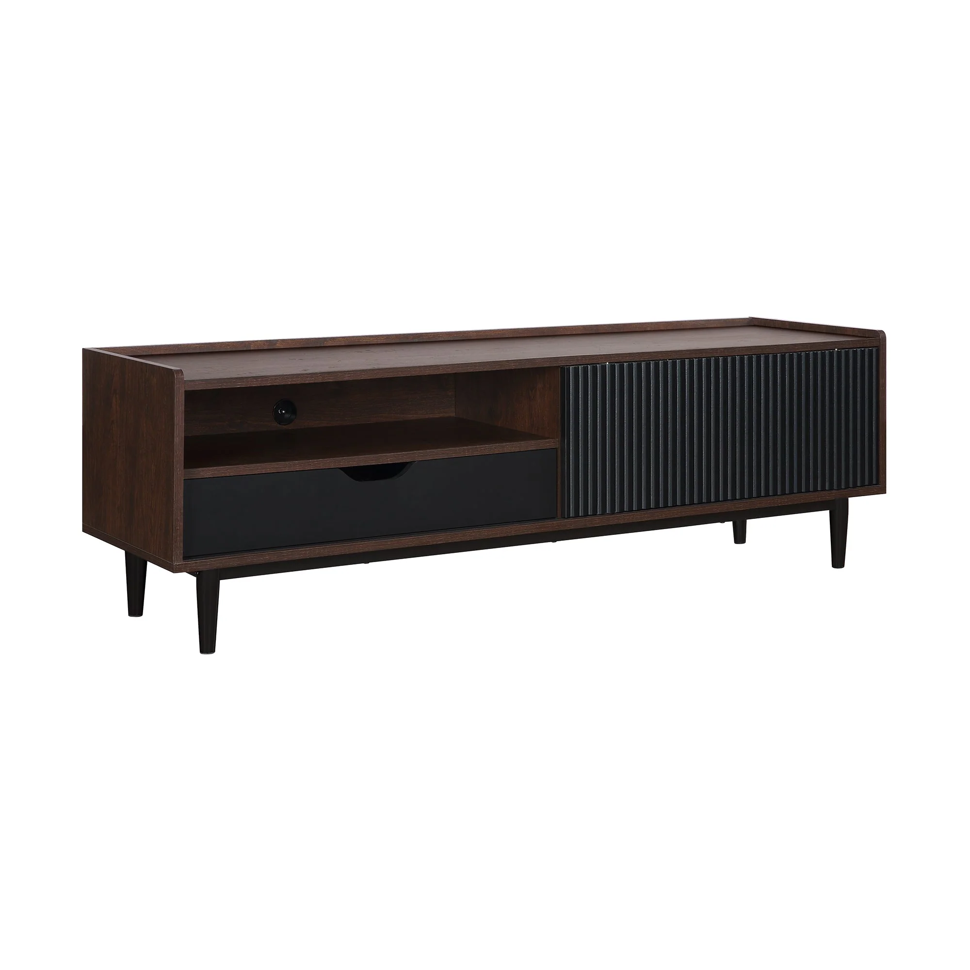 Duane TV Stand in Dark Brown and Black - Image 11