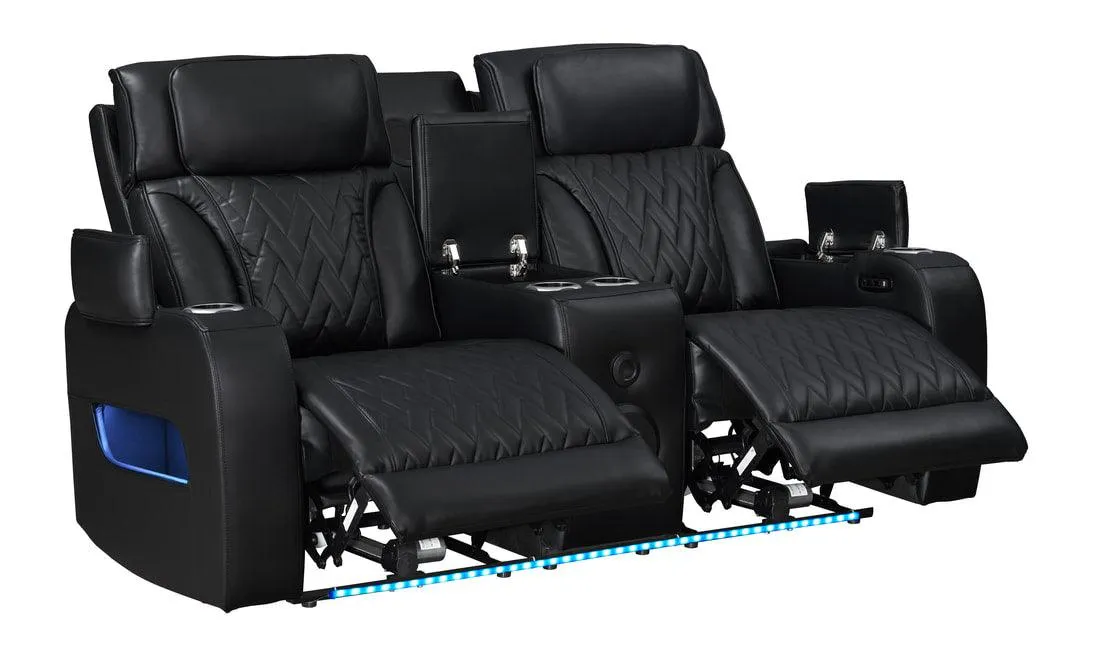 Dubai Black 3-Piece Power Reclining Set - Image 3