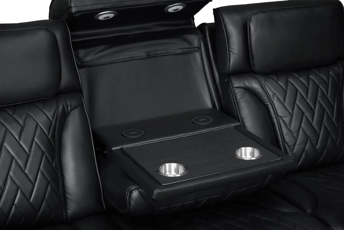 Dubai Black 3-Piece Power Reclining Set - Image 6