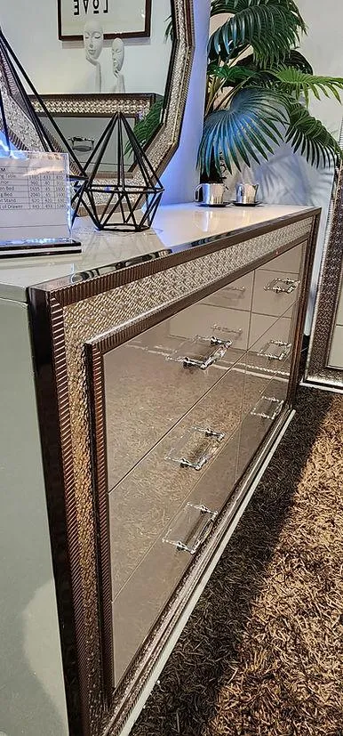 Dubai Metallic Silver Bedroom Set - Image 4