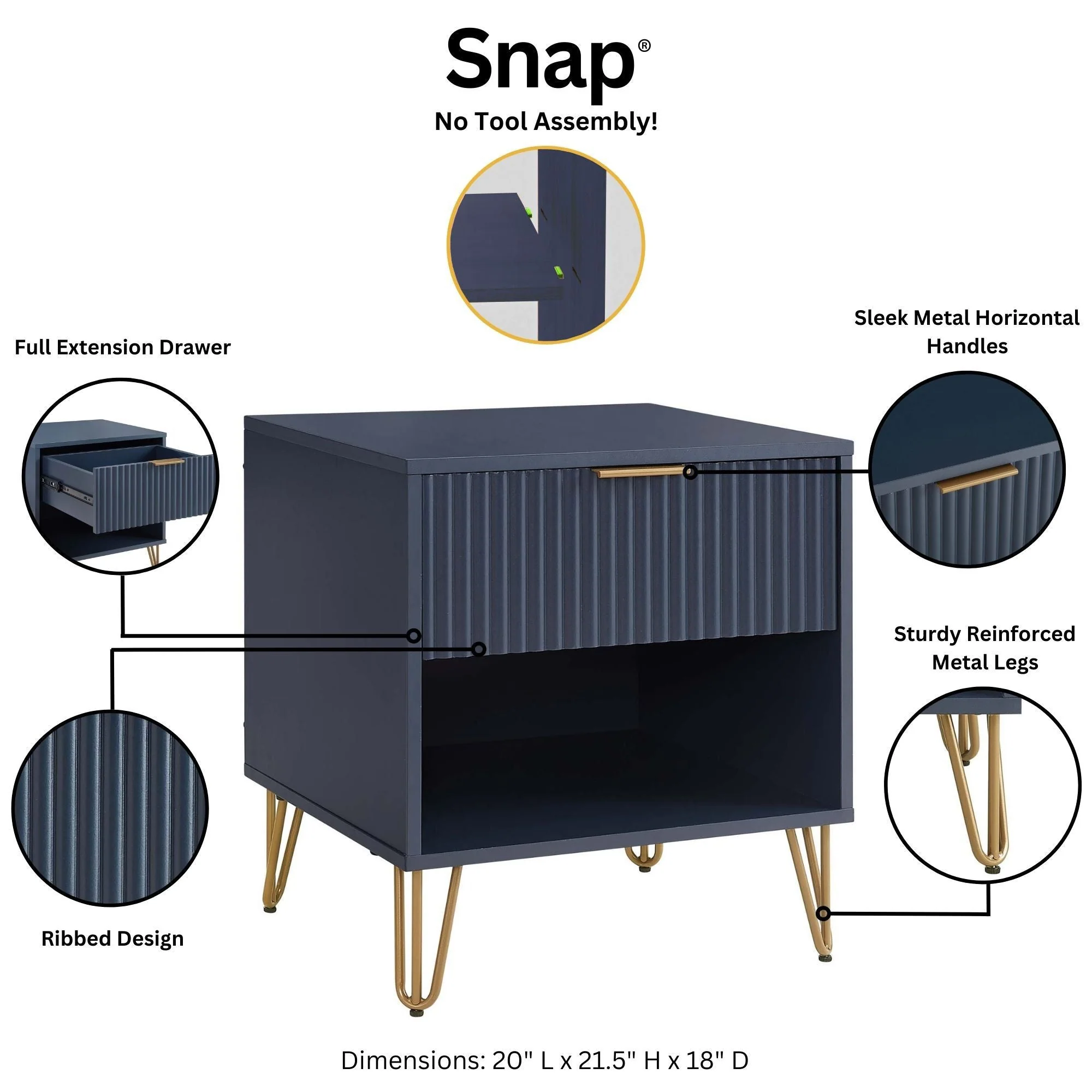 DUMBO 1.0 Nightstand in Midnight Blue (set of 2) - Image 4