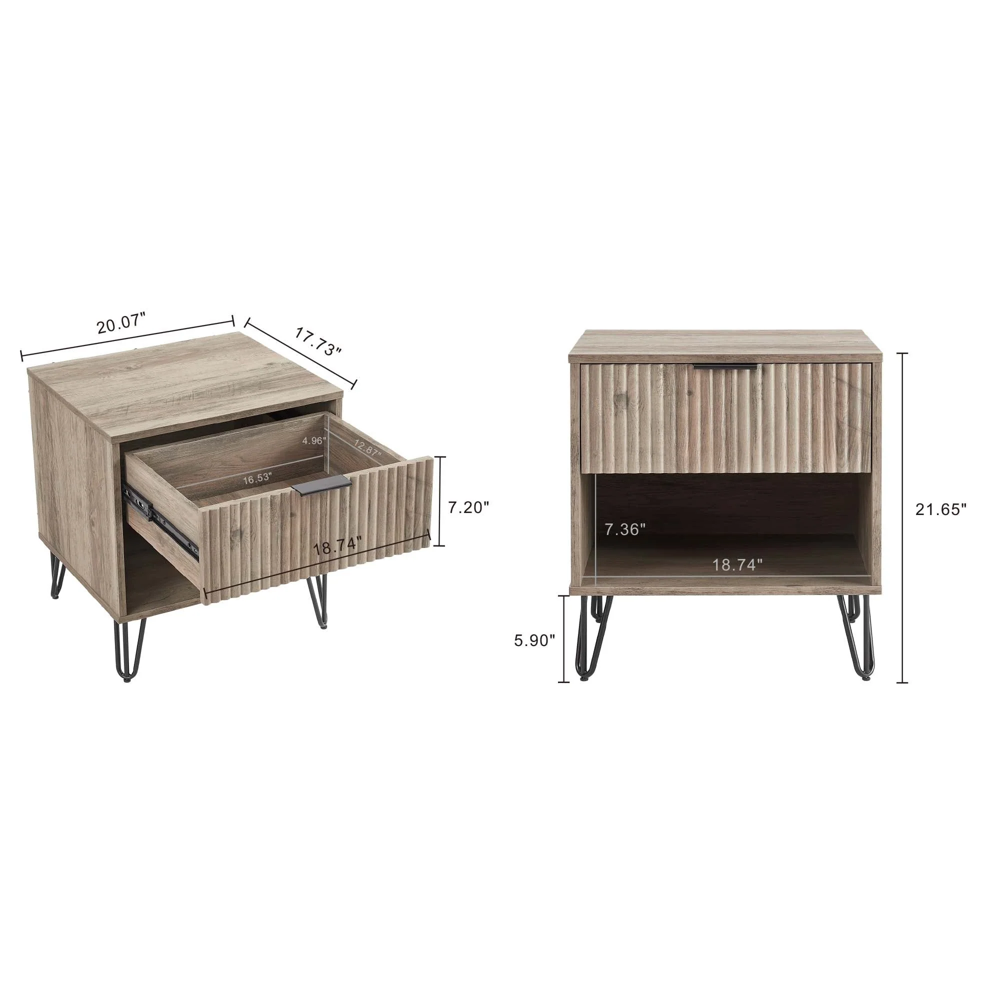 DUMBO 1.0 Nightstand in Rustic Grey - Image 3
