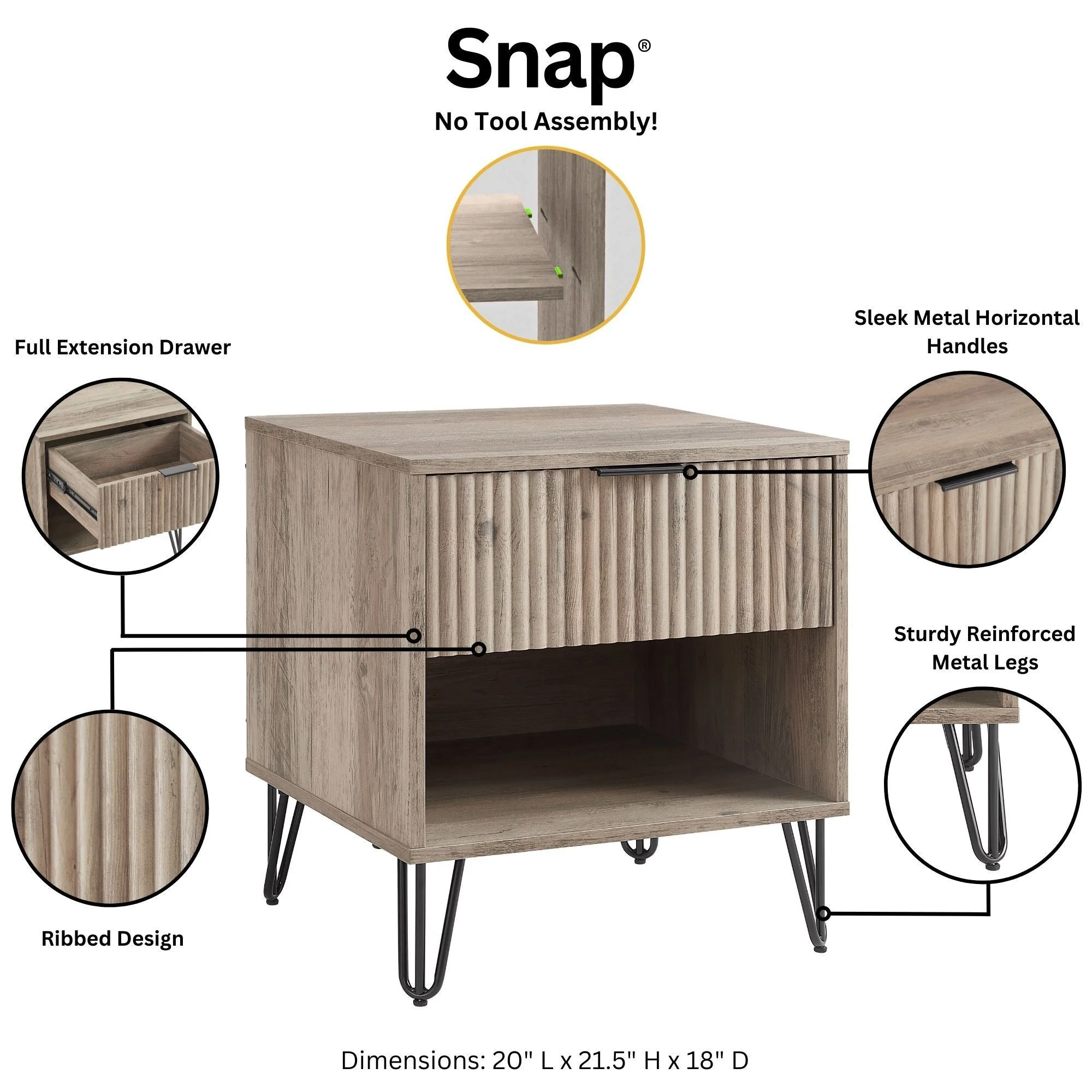 DUMBO 1.0 Nightstand in Rustic Grey (set of 2) - Image 4