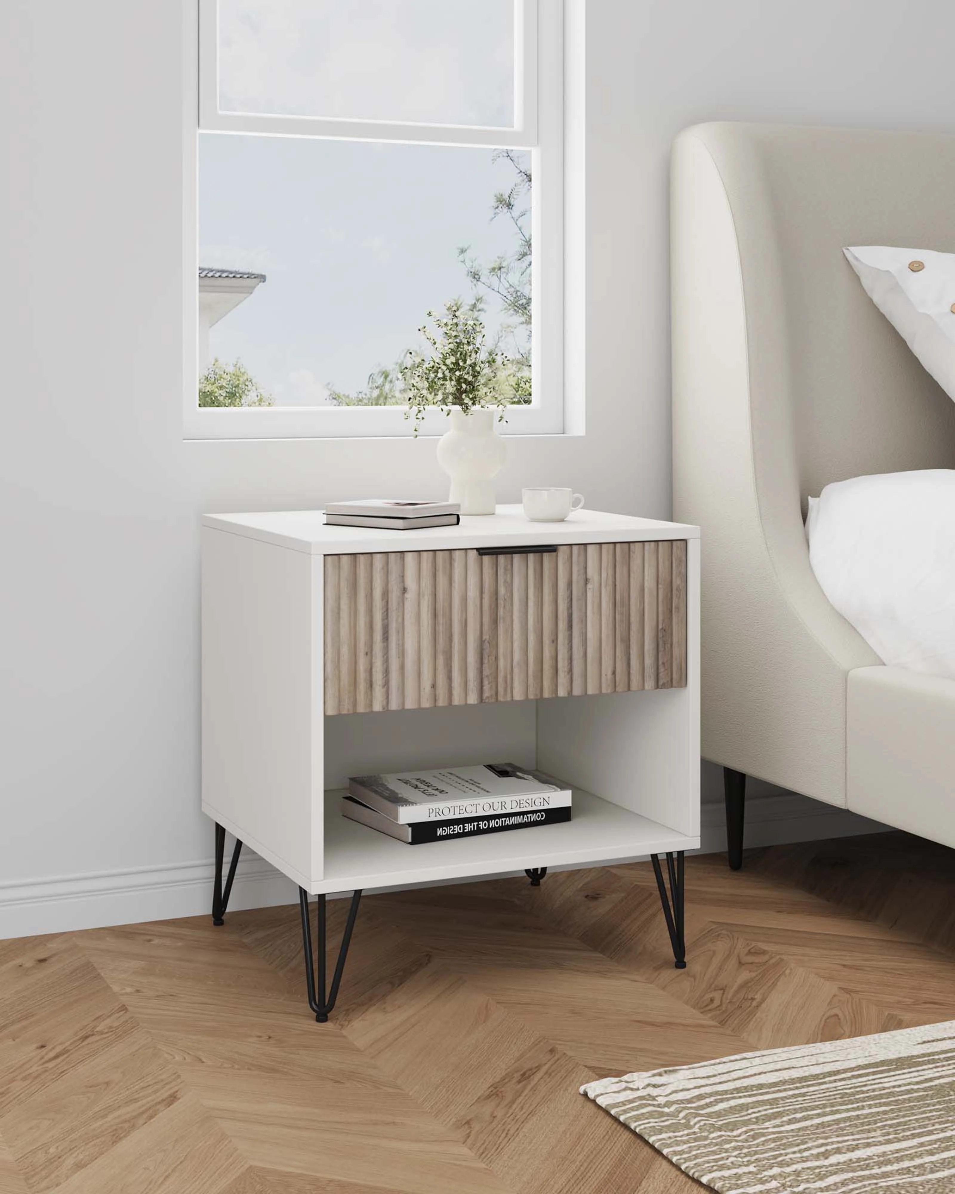 DUMBO 1.0 Nightstand in White and Rustic Grey - Image 2