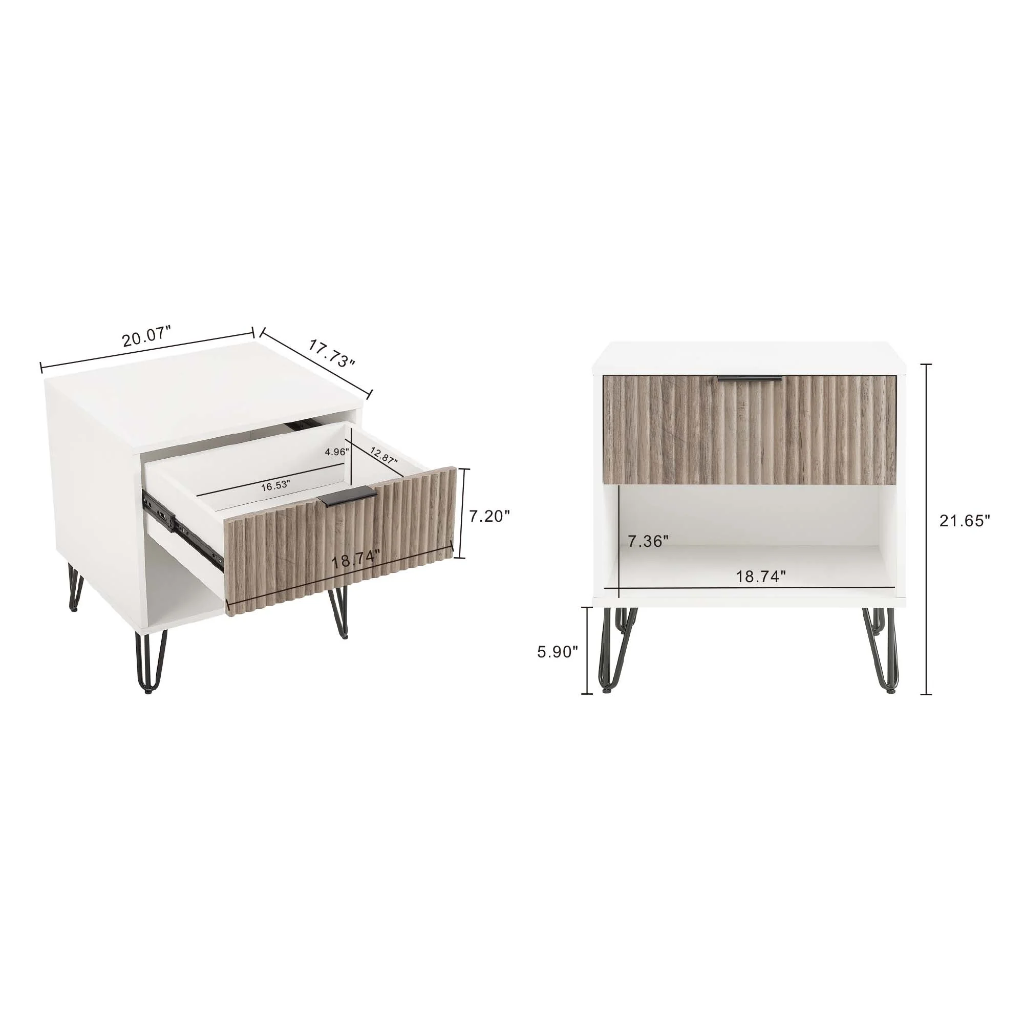 DUMBO 1.0 Nightstand in White and Rustic Grey - Image 3