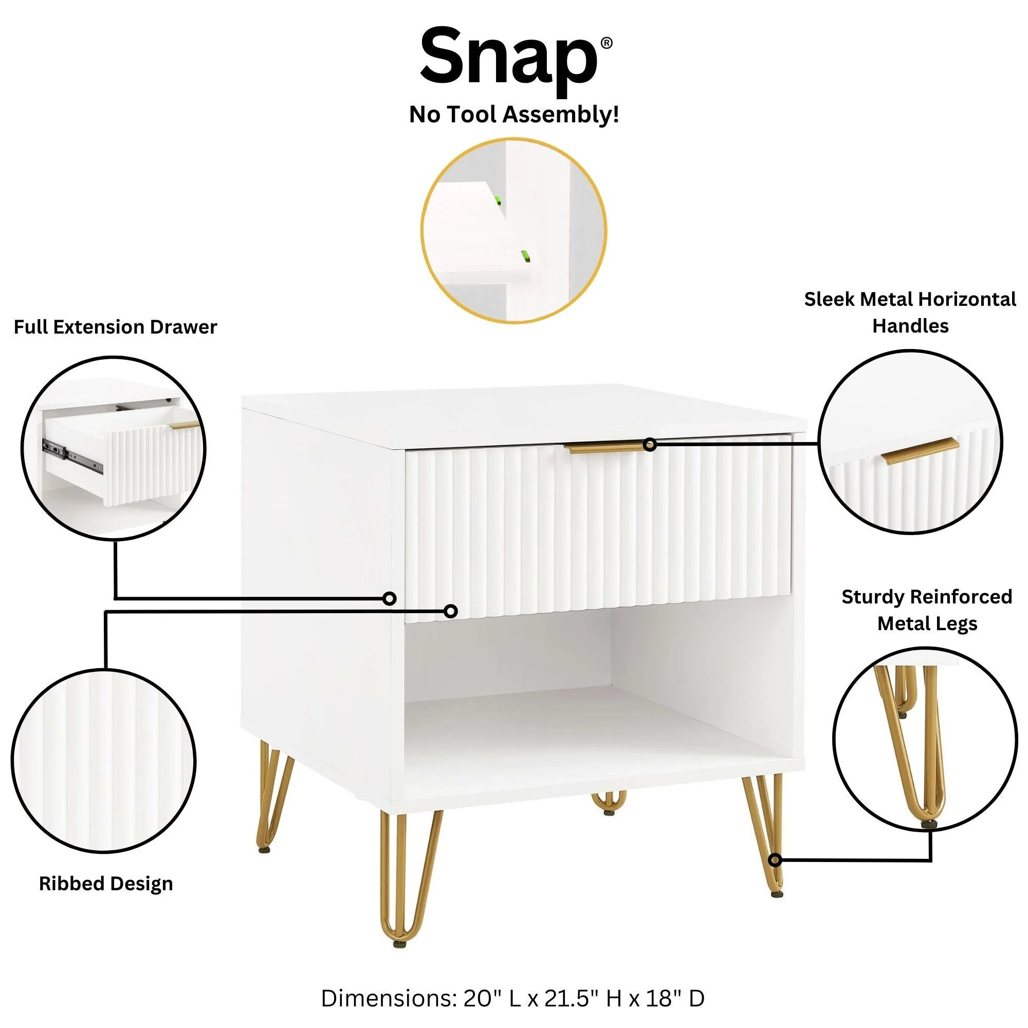 DUMBO 1.0 Nightstand in White - Image 4