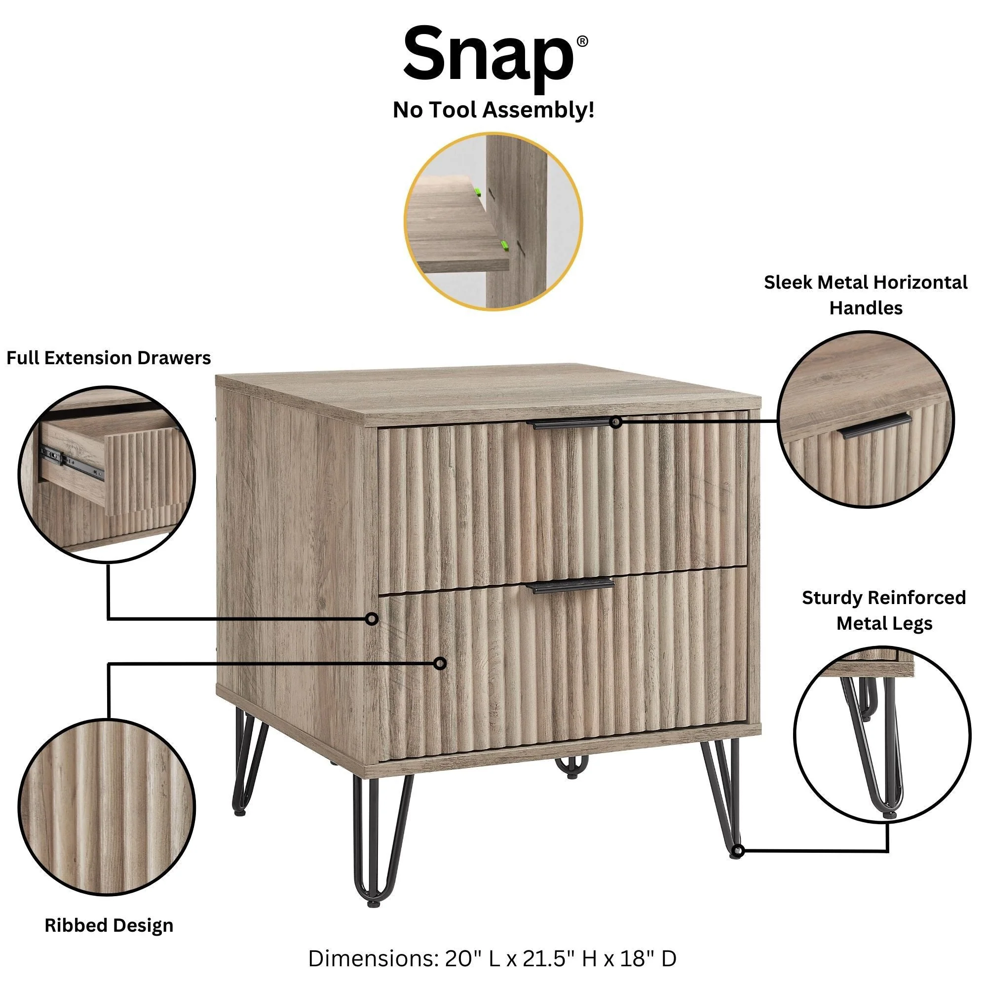 DUMBO 2.0 Nightstand in Rustic Grey - Image 4