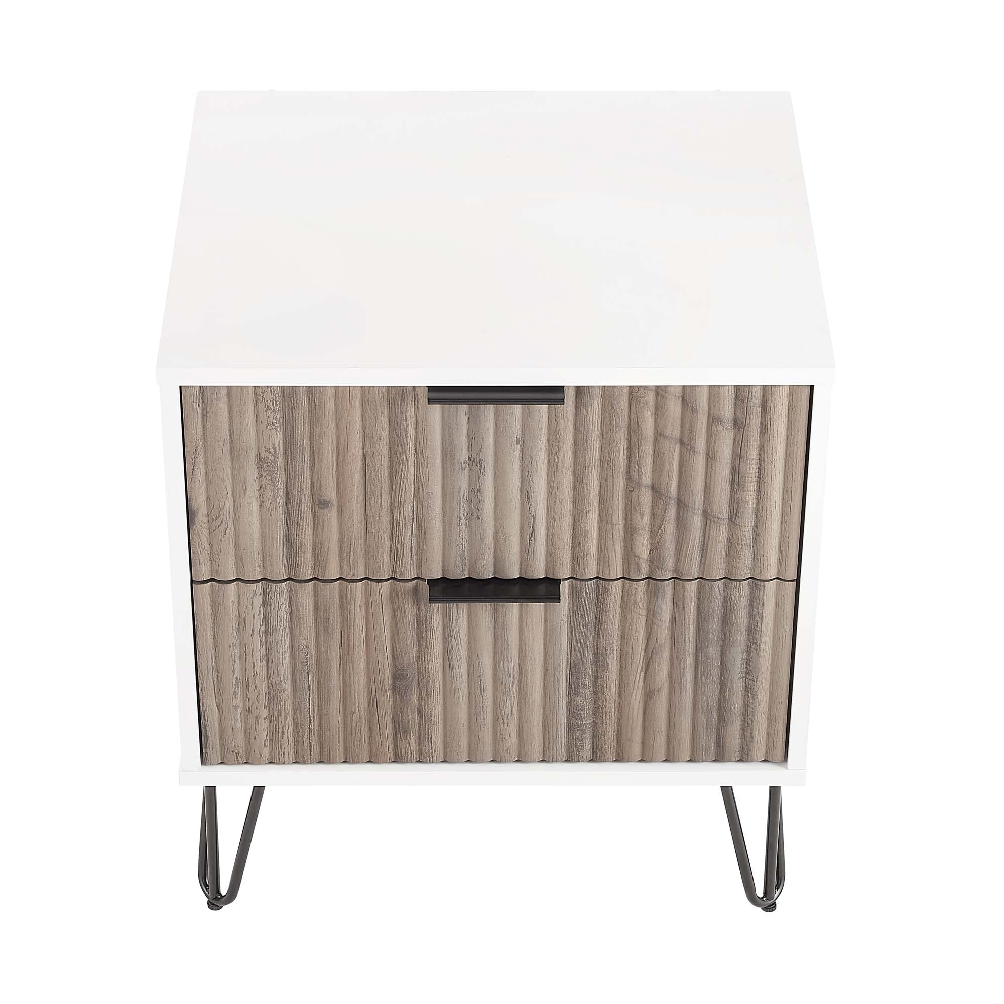 DUMBO 2.0 Nightstand in White and Rustic Grey (set of 2) - Image 10