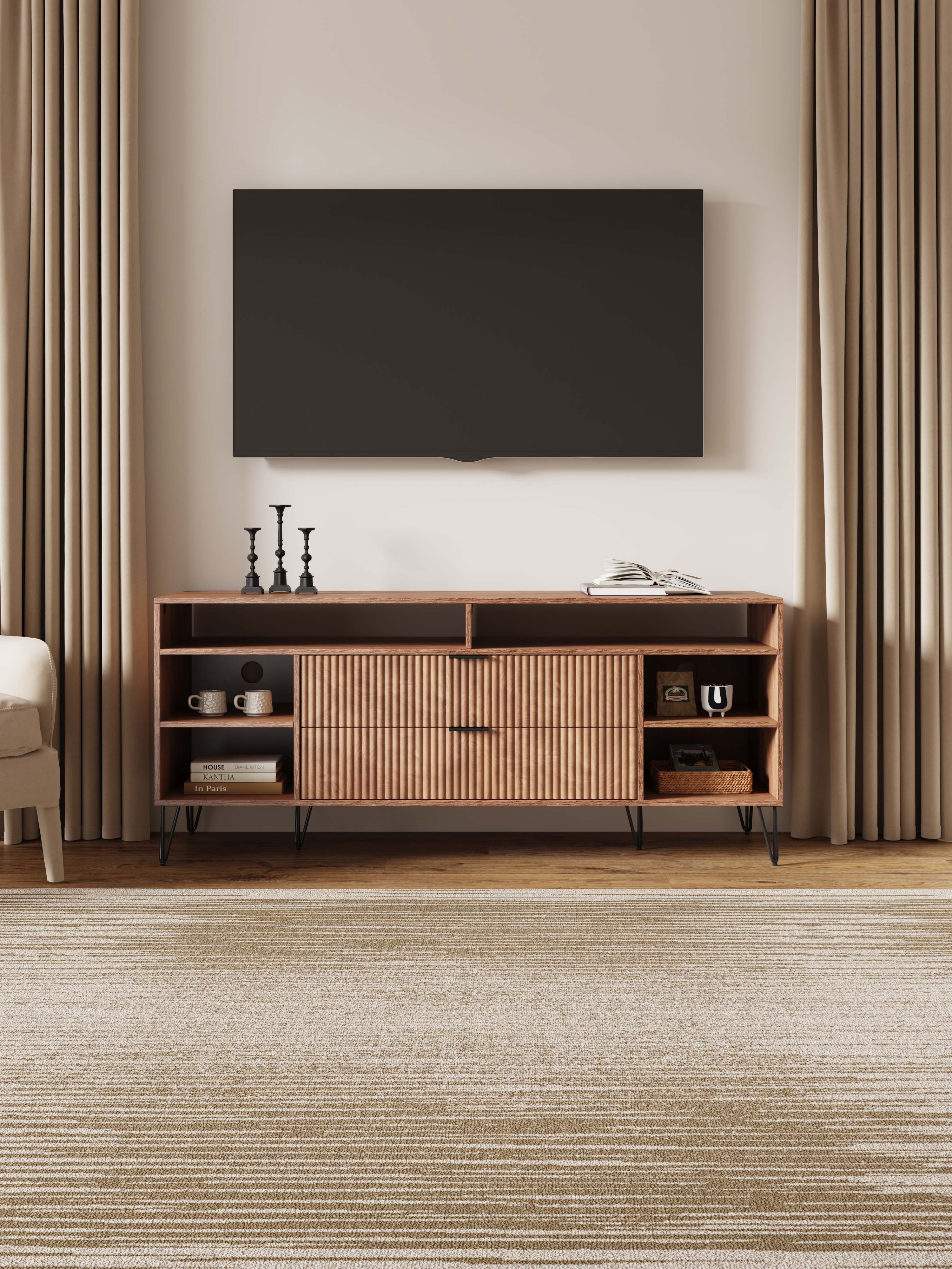 DUMBO 63" TV Stand in Golden Brown - Image 2