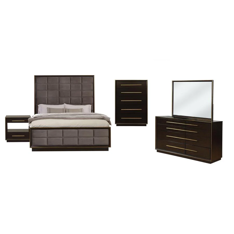 Durango Gray/Smoked Peppercorn 5-Piece Queen Panel Bedroom Set - Image 2