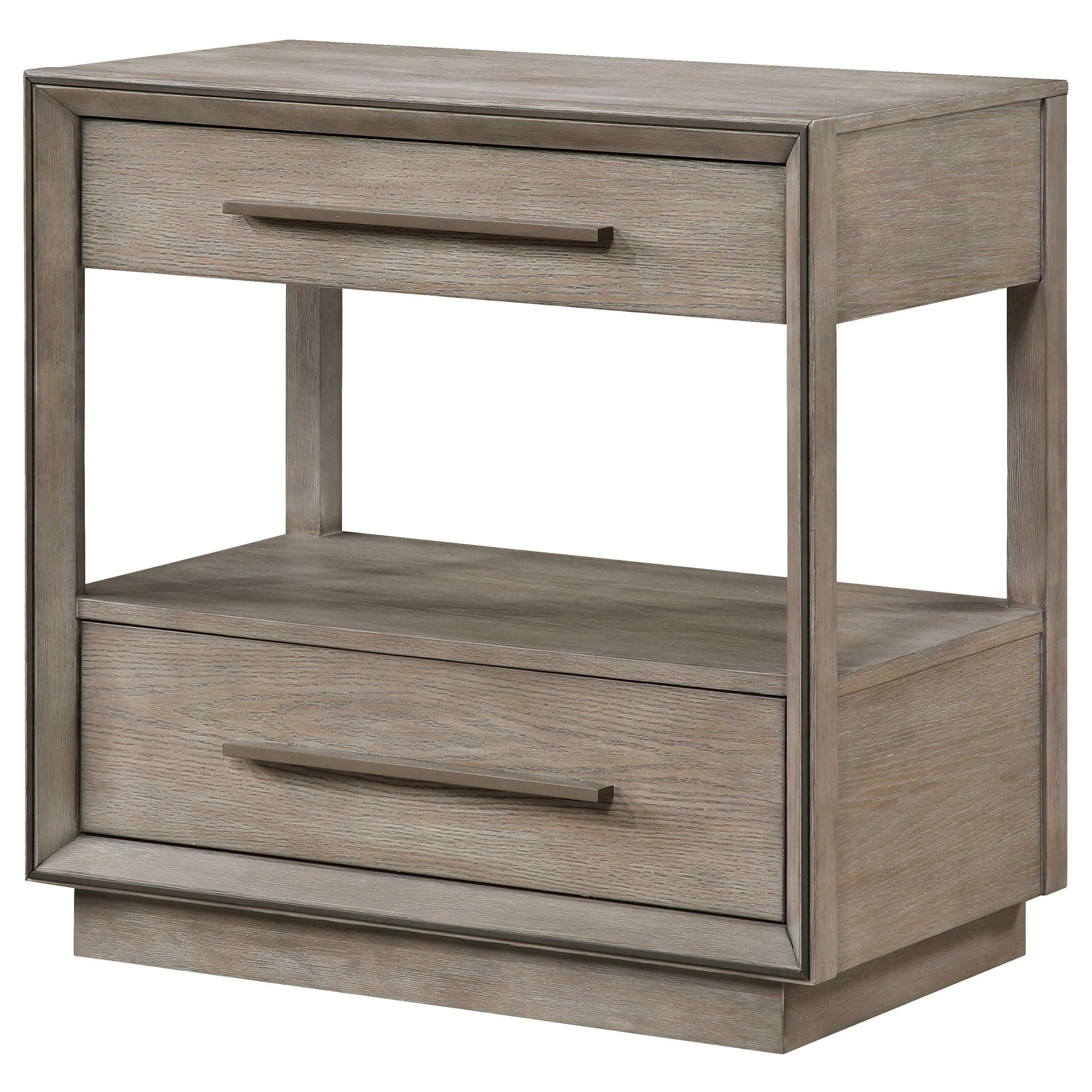 Durango Washed Oak 2-drawer Nightstand Bedside Table - Image 3