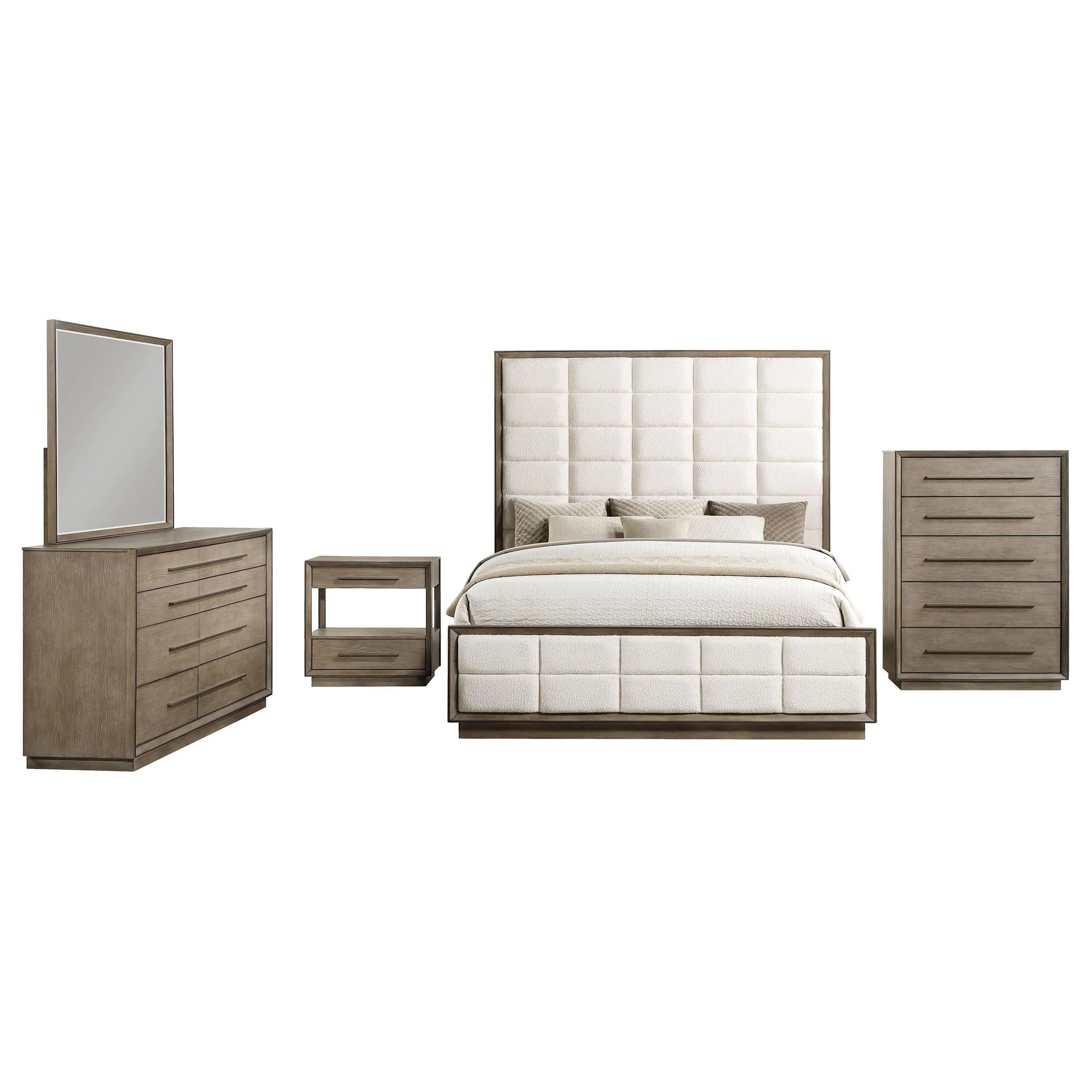 Durango Washed Oak 5-Piece Queen Bedroom Set - Image 2