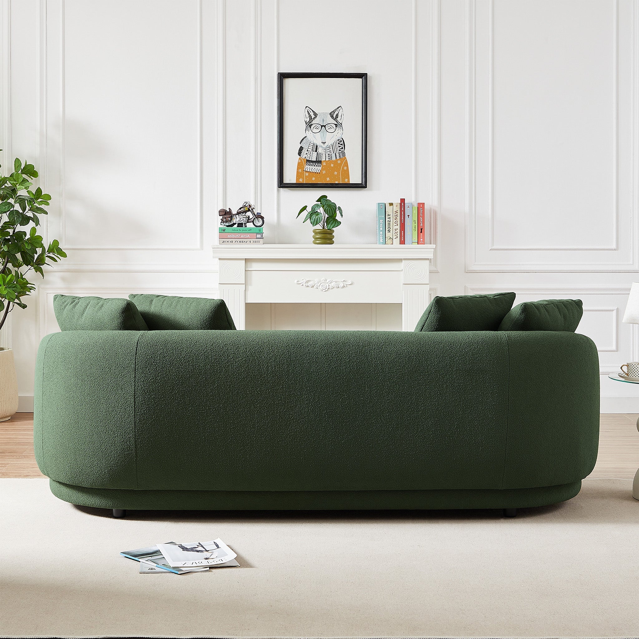 Dylan Modern French Olive Green Boucle Sofa - Image 6