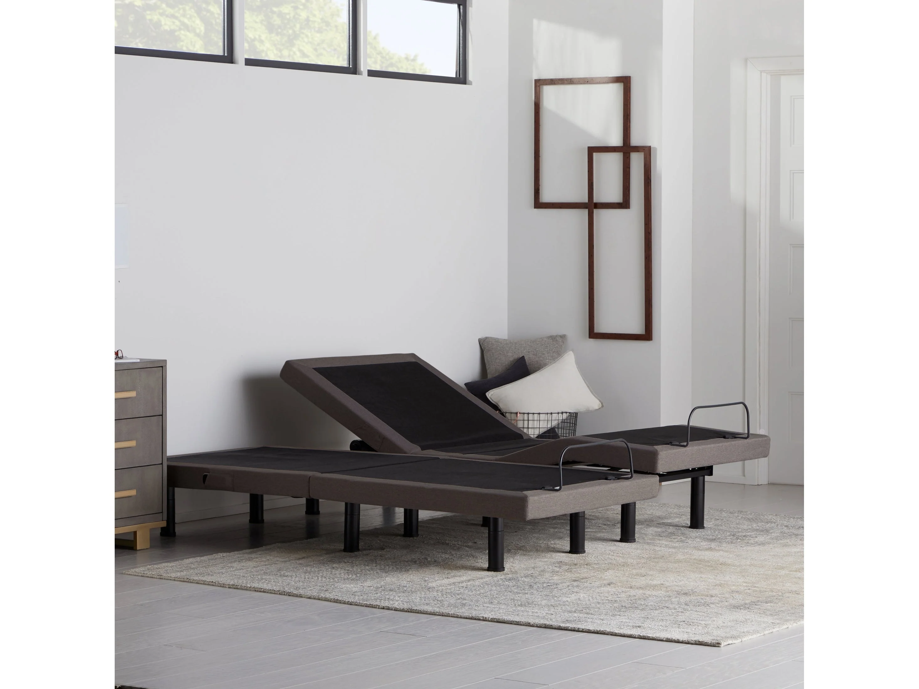 E455 Charcoal King Adjustable Bed Base