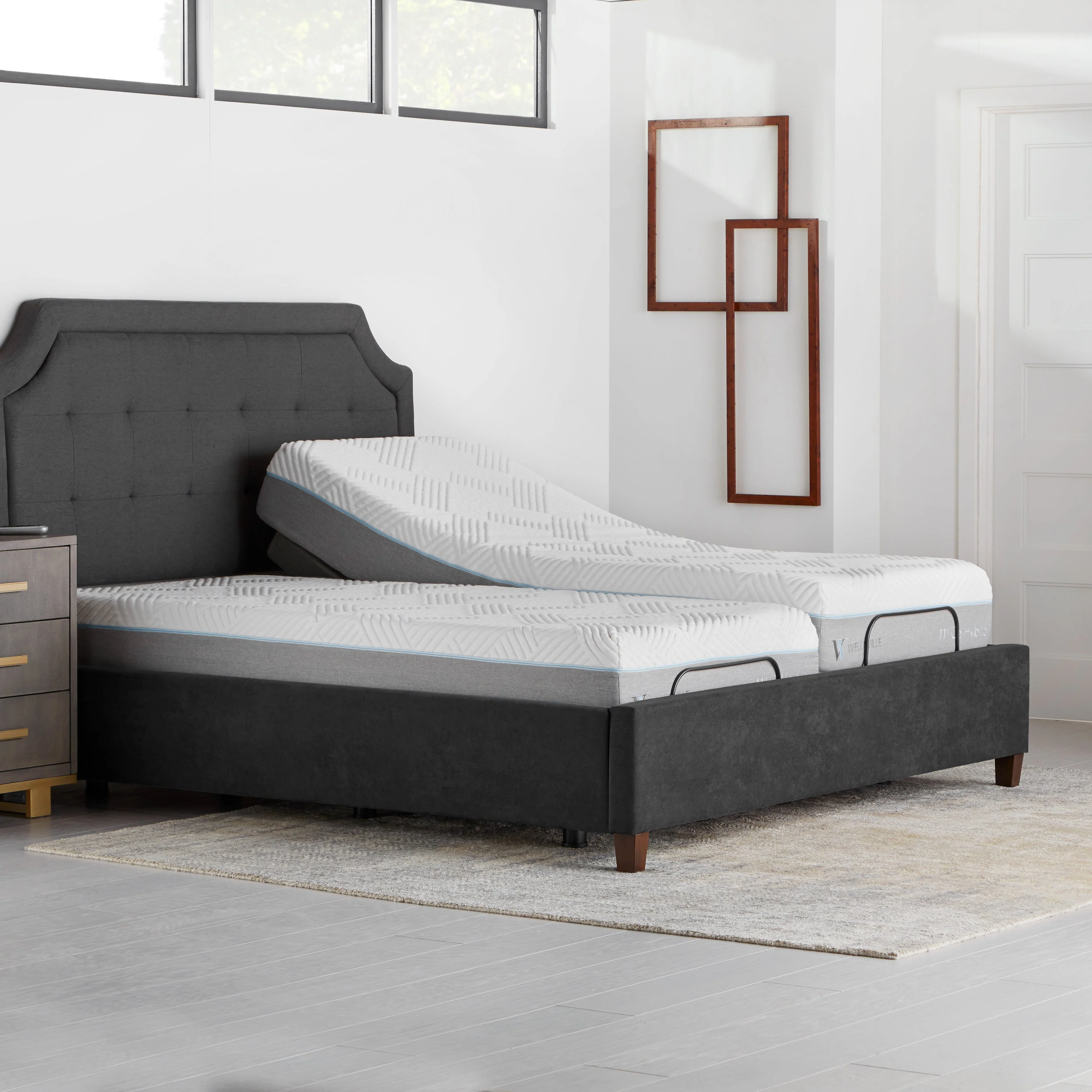 E455 Charcoal Split Cal King Adjustable Bed Base - Image 4