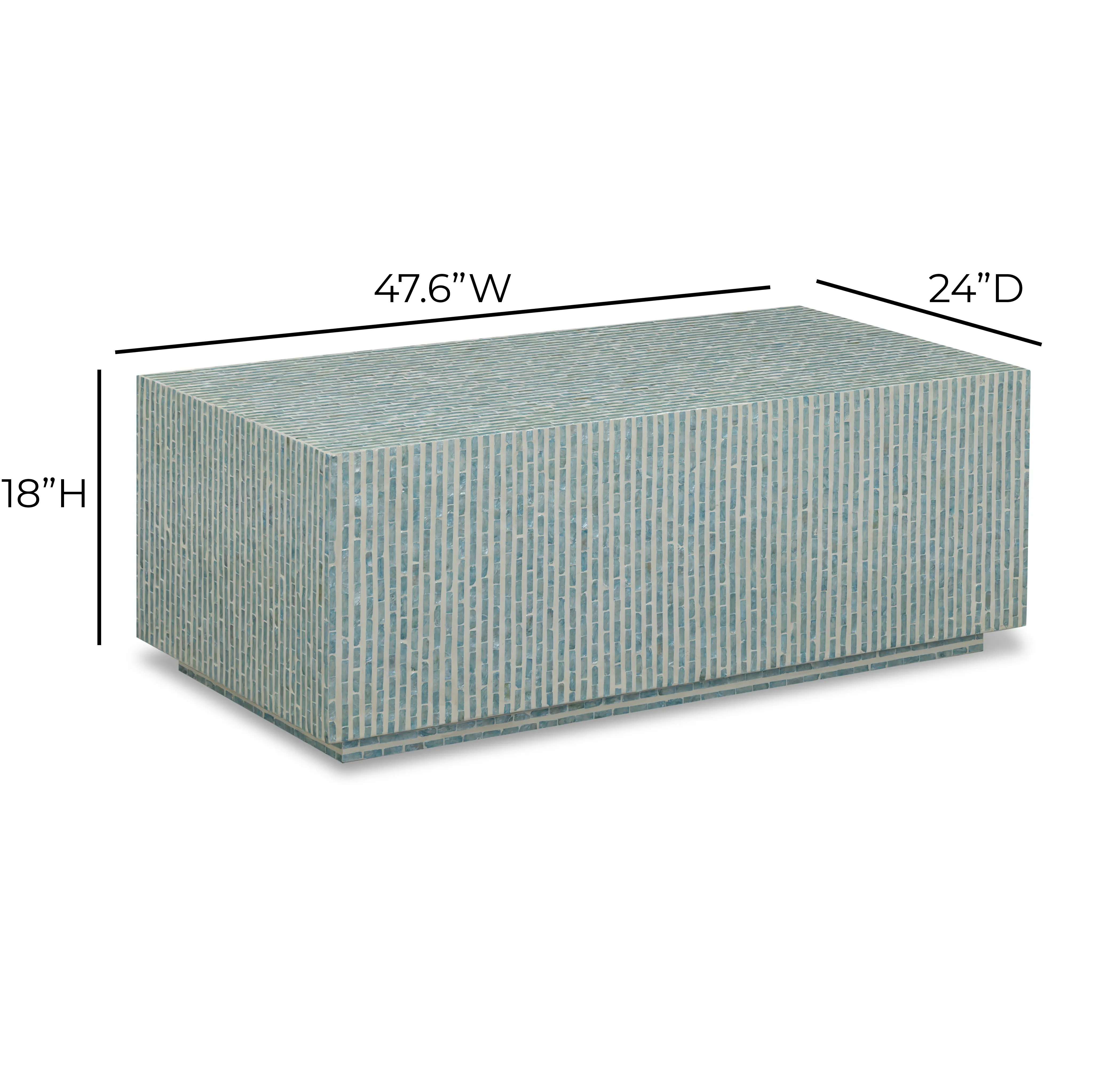 Earl 48" Shell Rectangular Coffee Table - Image 12