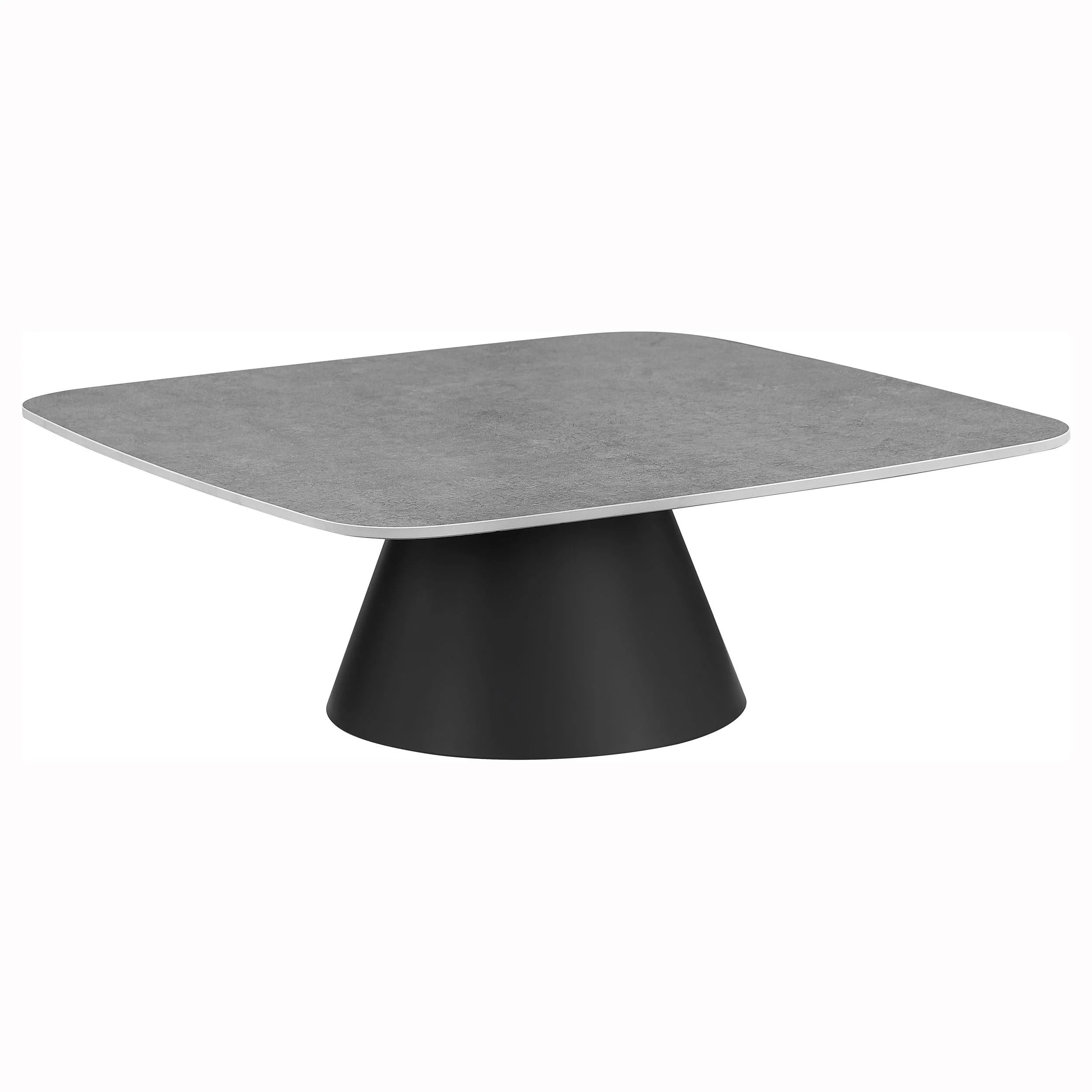 Eason Concrete and Black 2-Piece Cocktail Coffee Table Set - Image 2